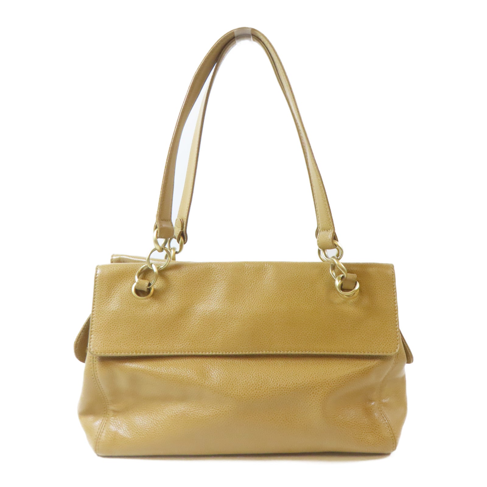 CHANEL Caviar皮革Shoulder Bag金扣肩背袋啡色