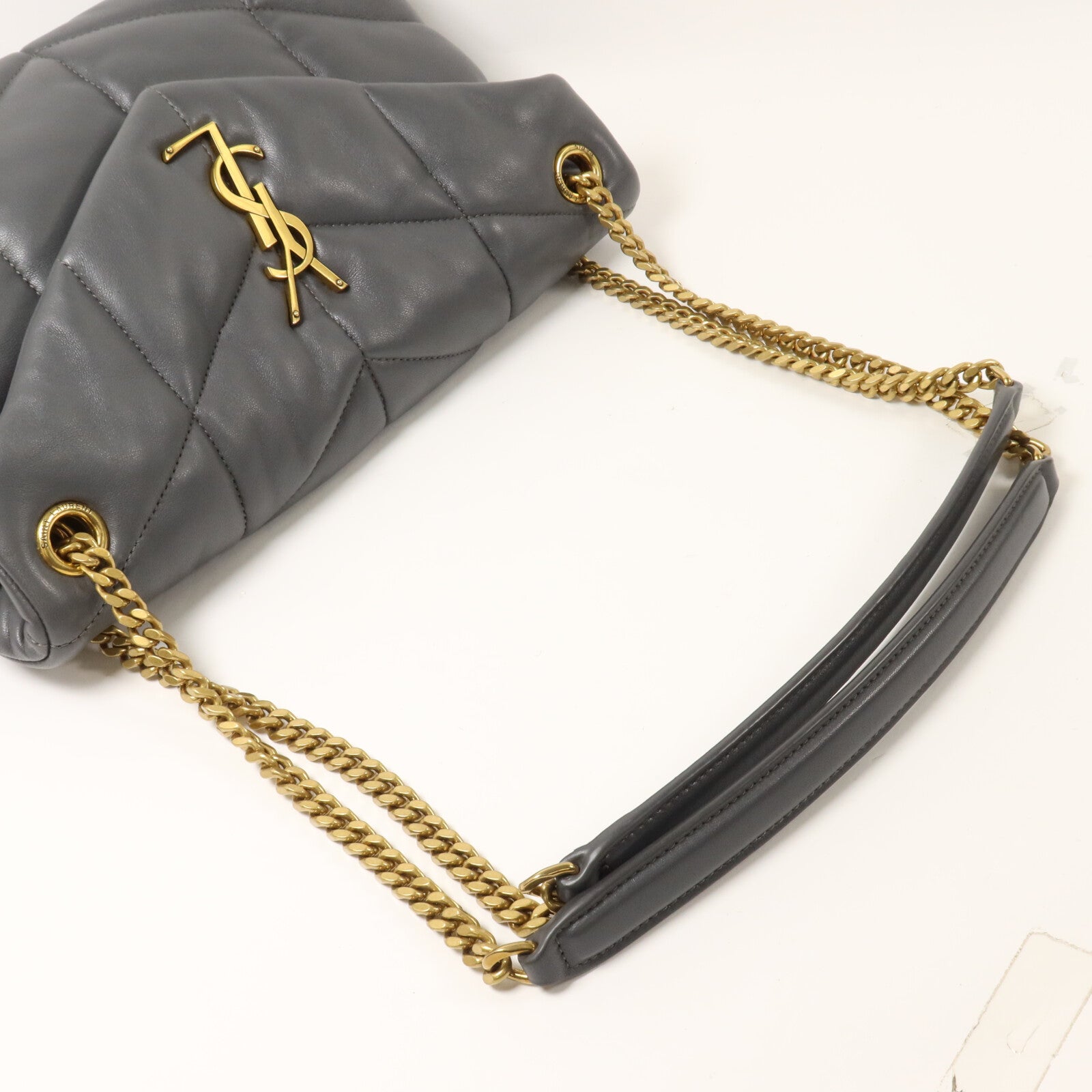 SAINT LAURENT 羊皮皮革Puffer Small鏈帶肩背袋