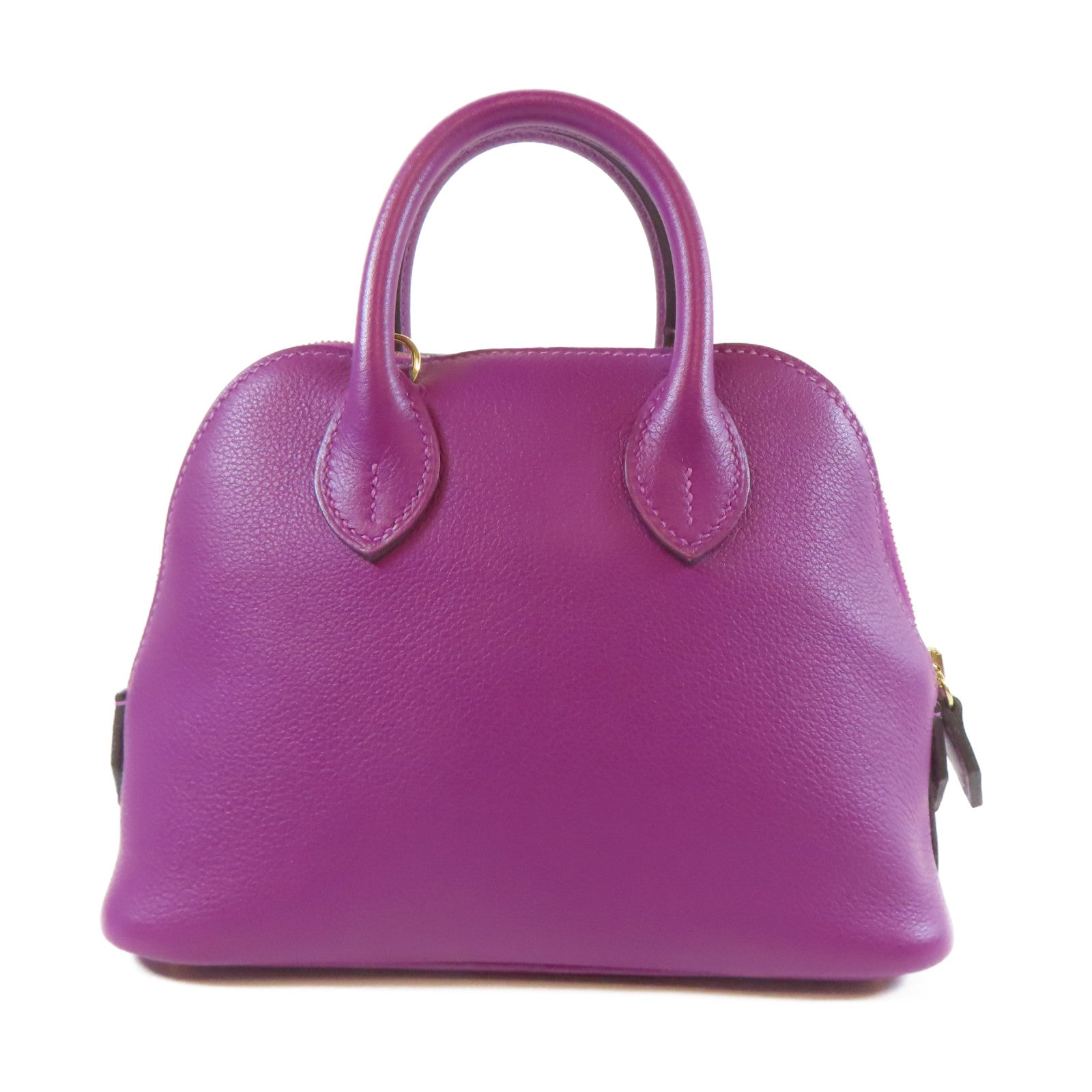 HERMES Evercolor皮革Bolide Mini金扣海葵手挽肩背兩用袋Anemone紫色