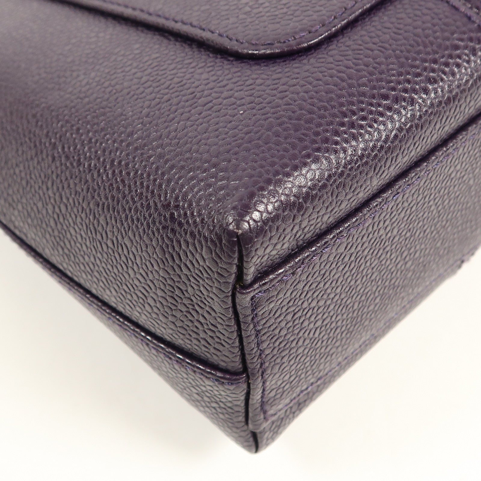 CHANEL 牛皮皮革Chain Shoulder銀扣鏈帶肩背袋