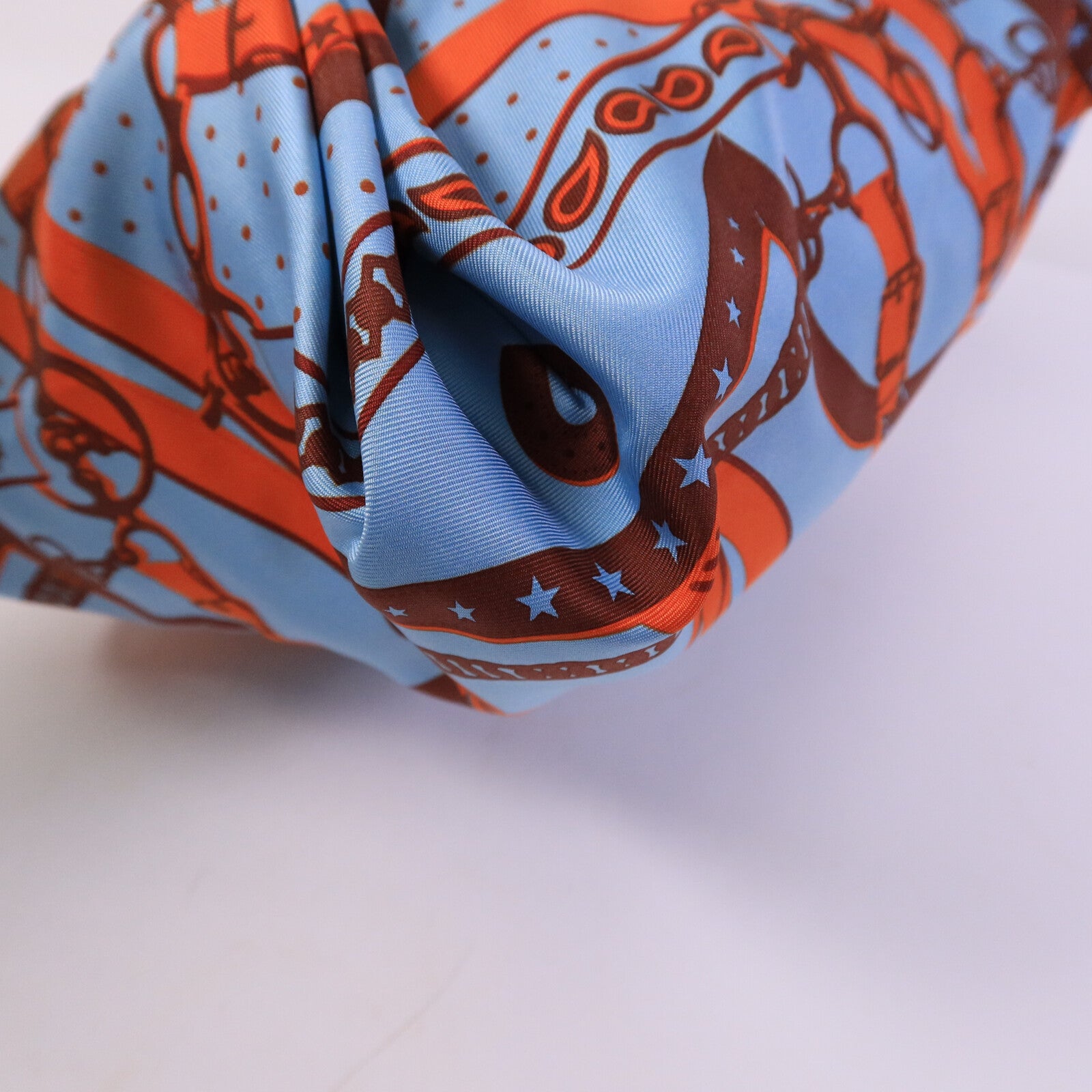 HERMES 絲質/Hunter皮革Balusoie Bag手挽袋