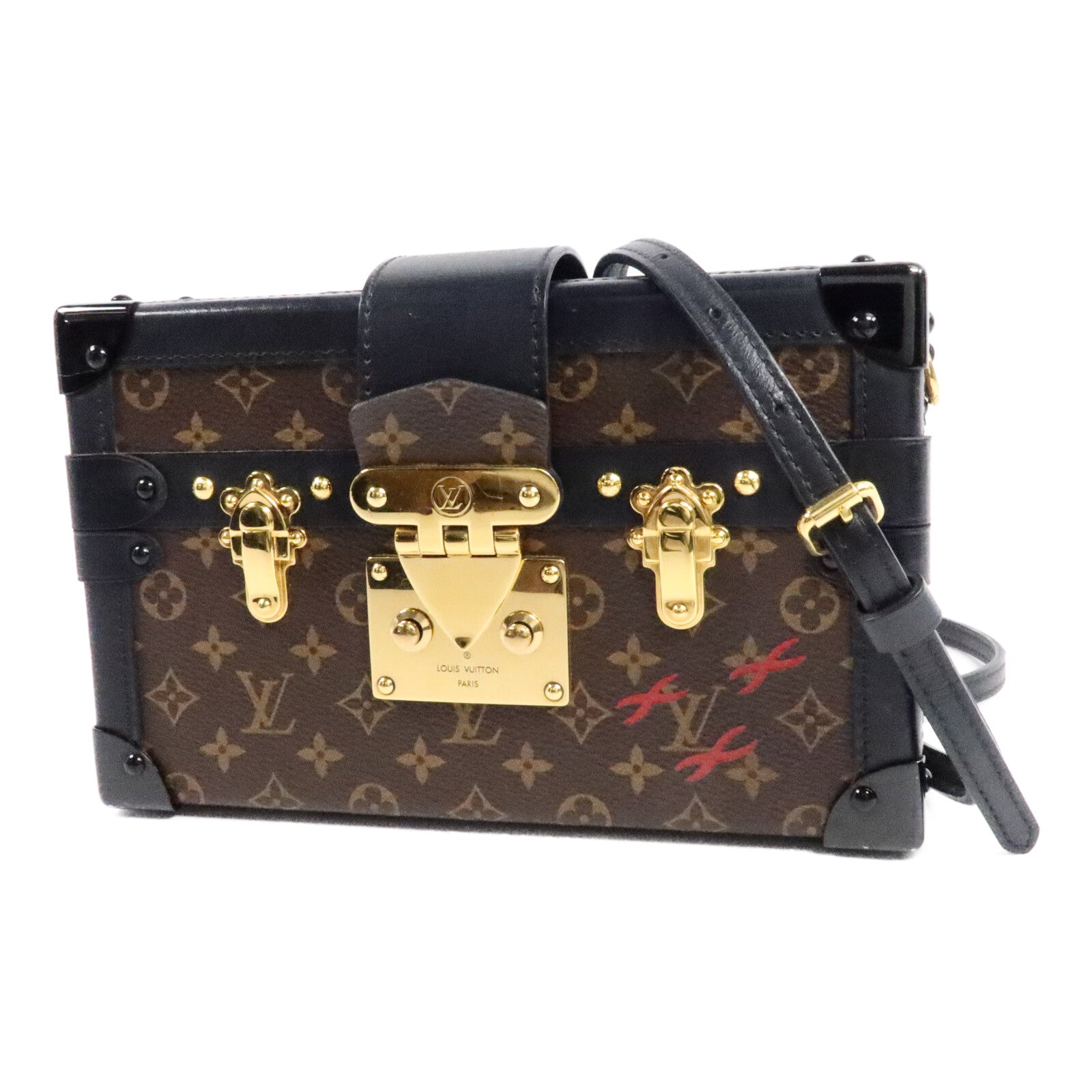 LOUIS VUITTON Monogram Petite Malle金扣肩背袋