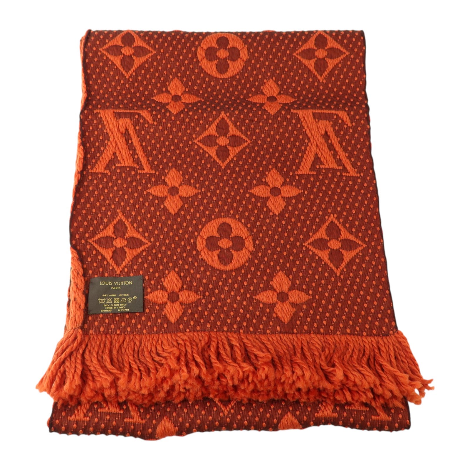 LOUIS VUITTON 羊毛/絲質Logomania Scarf絲巾