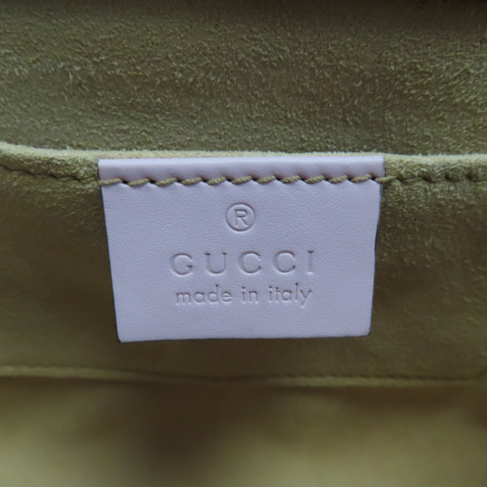 GUCCI 牛皮皮革/塗層帆布Shoulder Bag金扣鏈帶肩背袋啡色/粉紅色