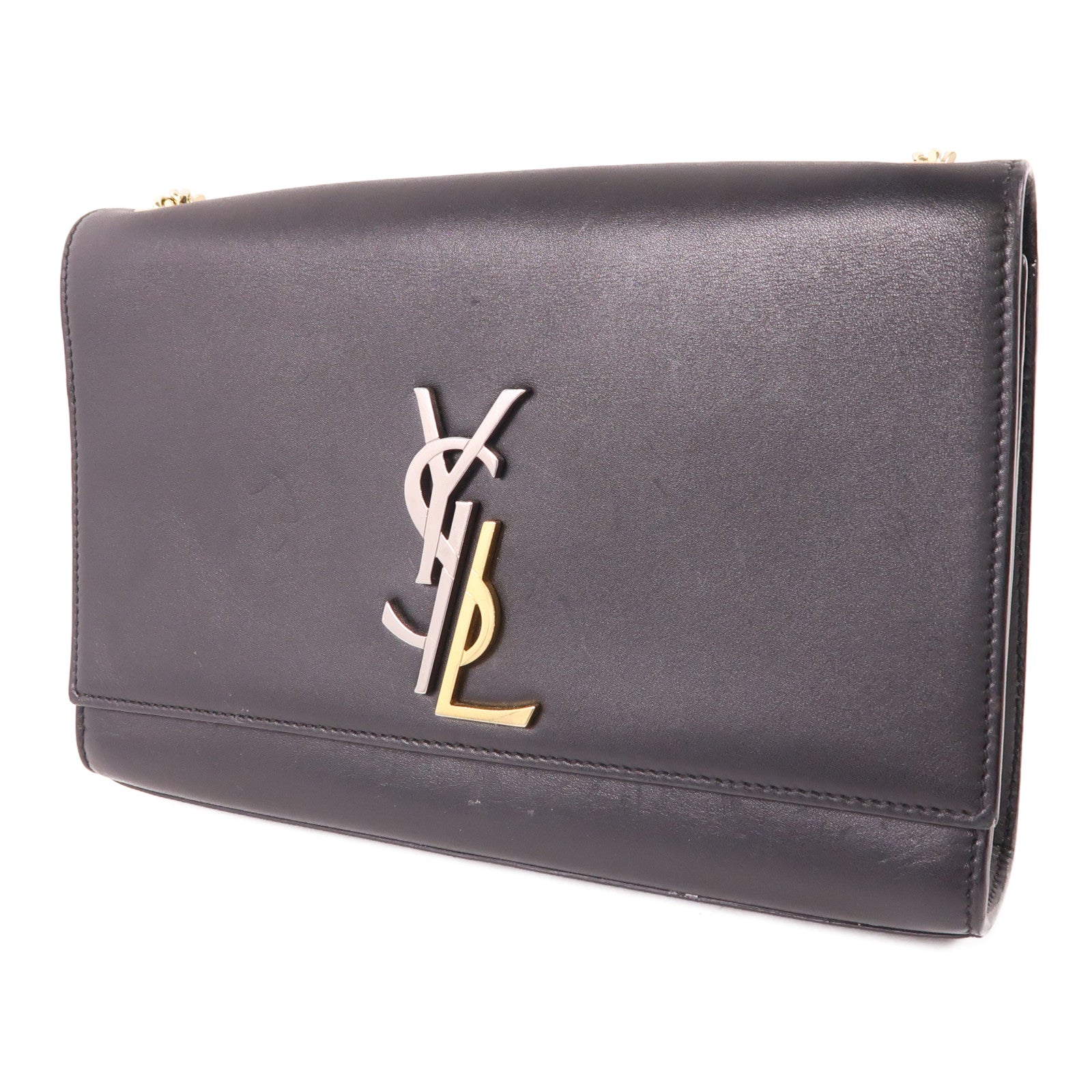 SAINT LAURENT 牛皮皮革Shoulder Bag金扣鏈帶肩背袋