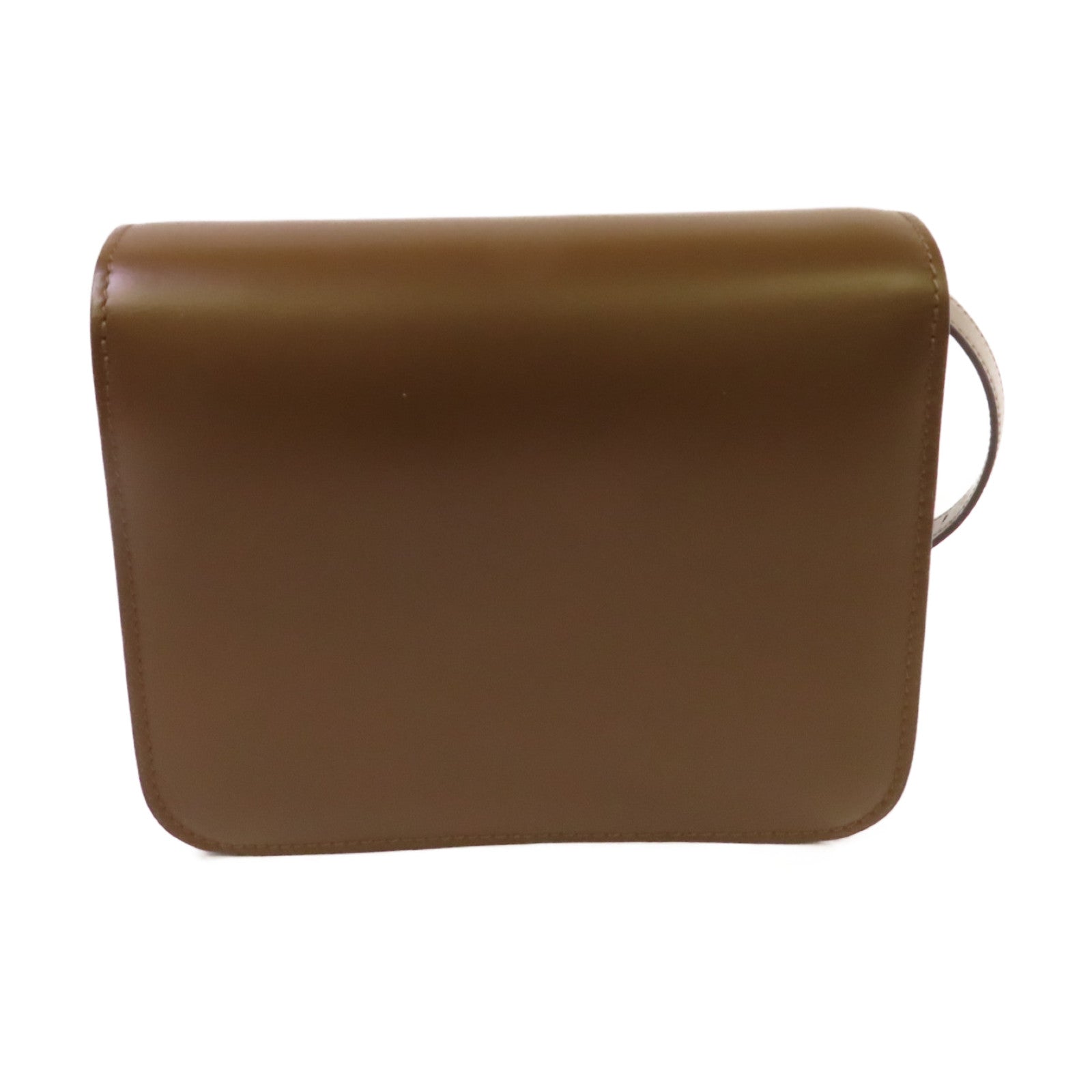 CELINE 牛皮皮革Classic Box Shoulder Bag金扣肩背袋啡色