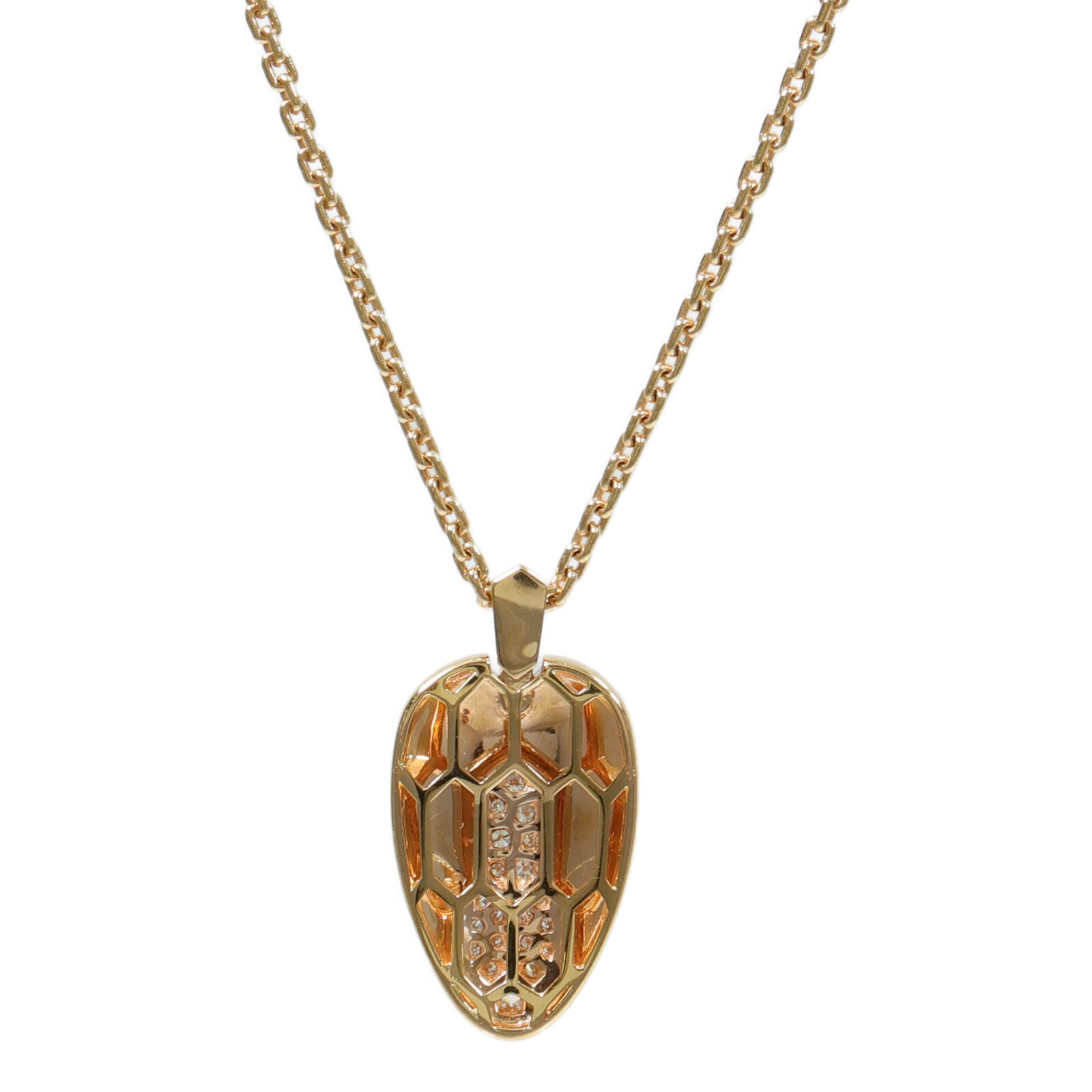 BVLGARI 18K玫瑰金Serpenti Seduttori Necklace孔雀石/鑽石項鍊