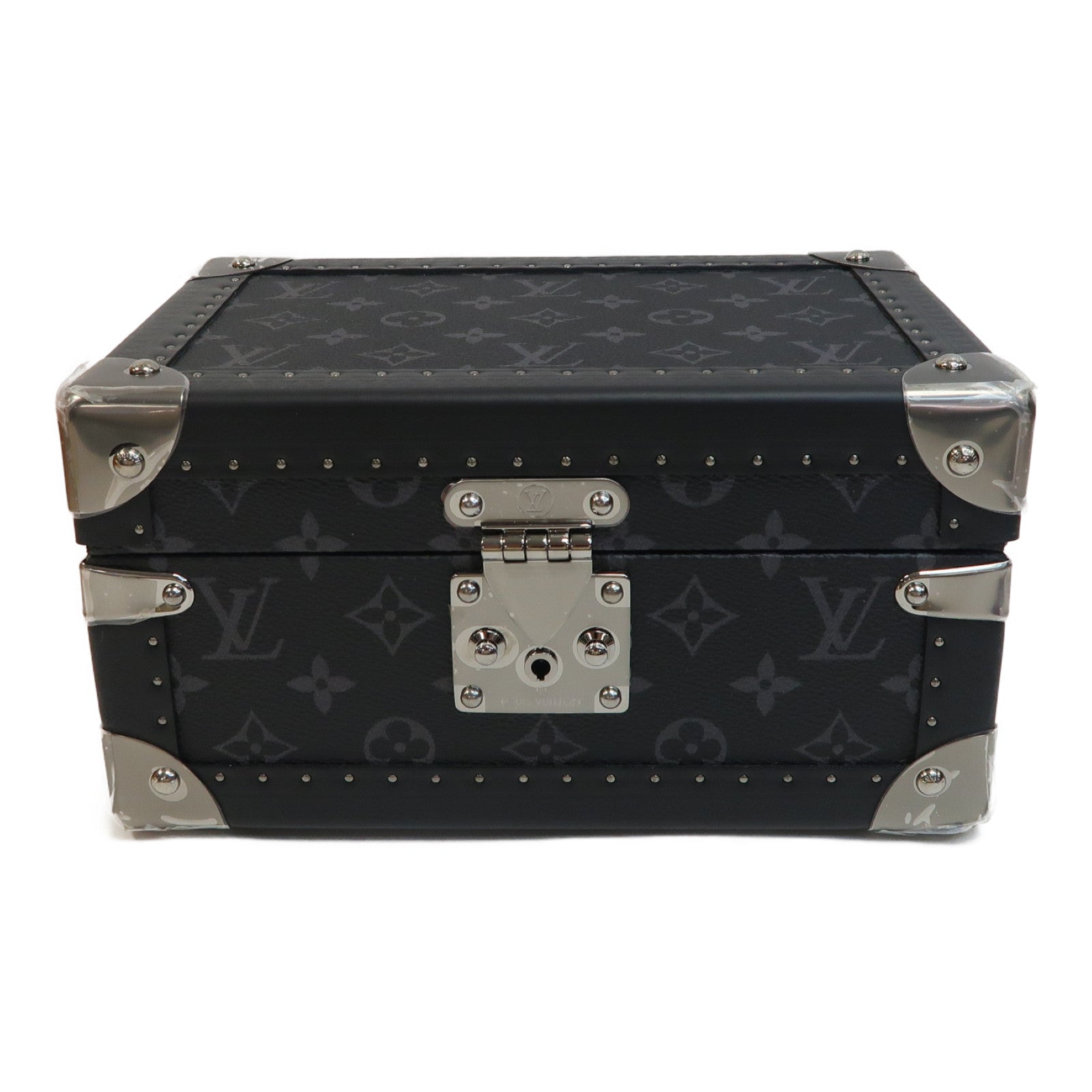 LOUIS VUITTON Monogram Coffret Tresor 24銀扣行李箱黑色