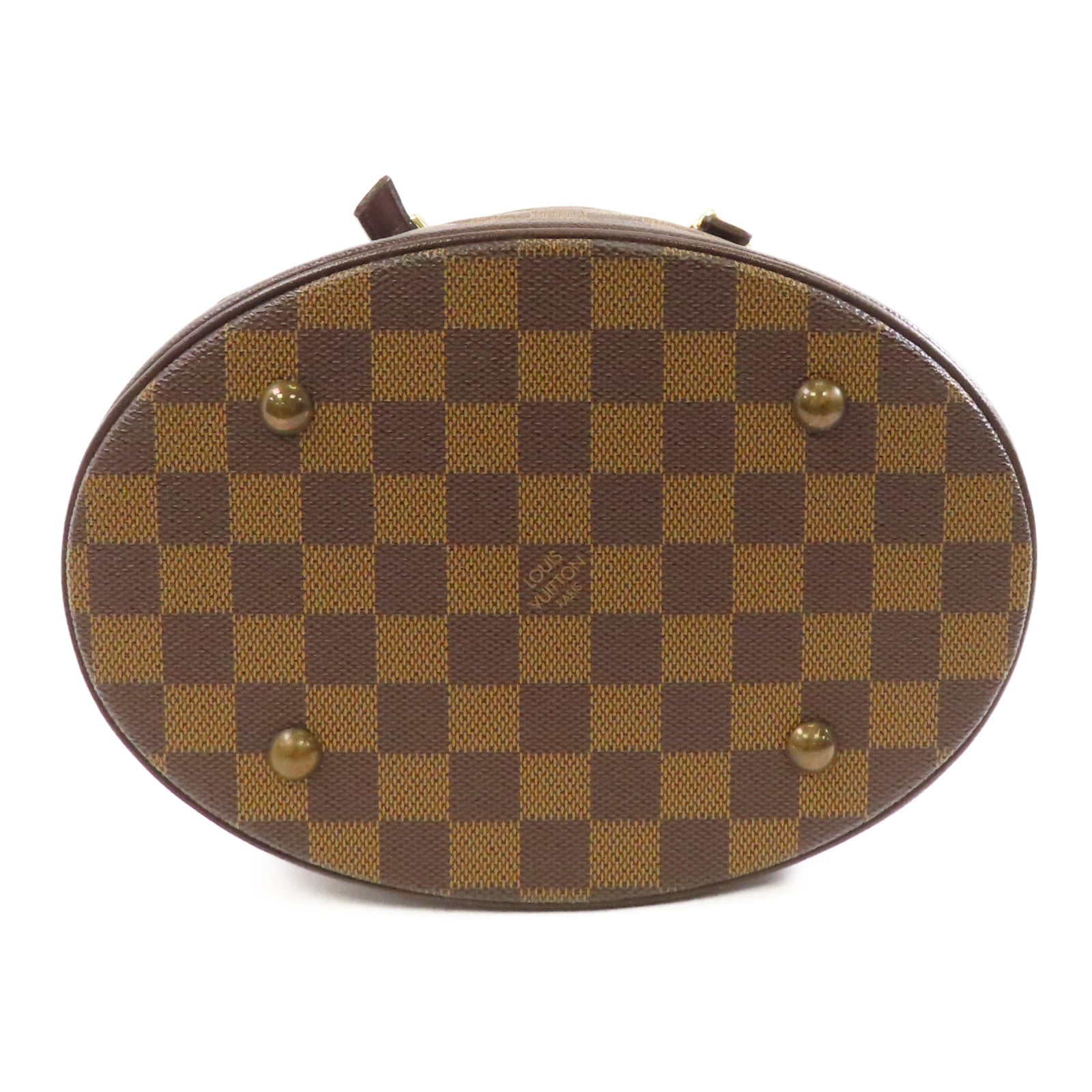LOUIS VUITTON Damier Marais金扣手挽袋棕色