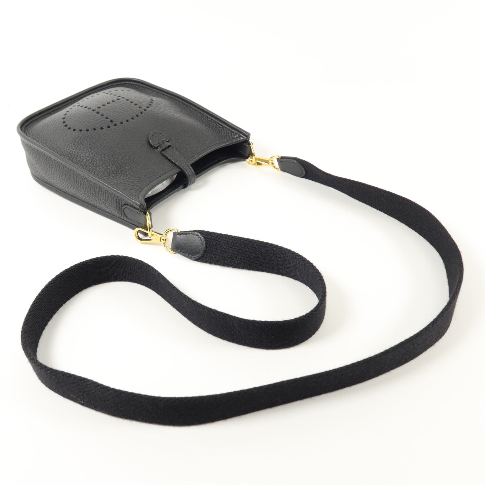 HERMES Clemence皮革Evelyne TPM肩背袋Noir