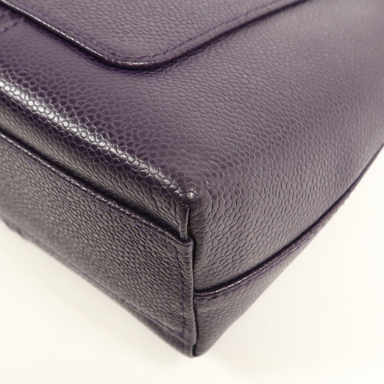 CHANEL 牛皮皮革Chain Shoulder銀扣鏈帶肩背袋