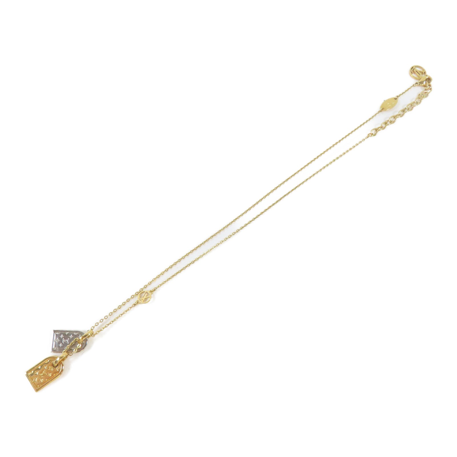 LOUIS VUITTON 金屬Nanogram Necklace項鍊#42cm