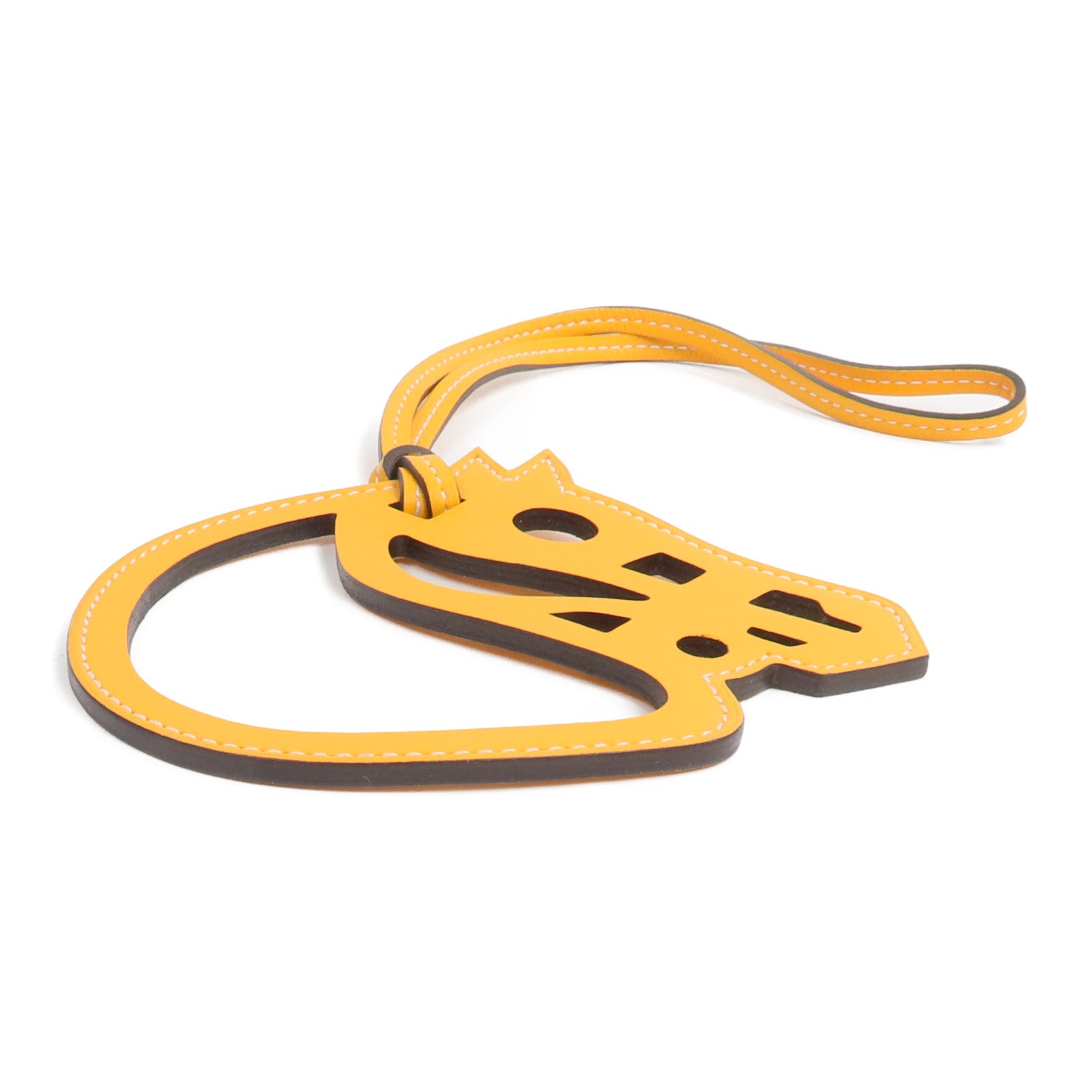 HERMES Swift皮革Paddock Cheval Bag Charm掛飾Jaune d'Or