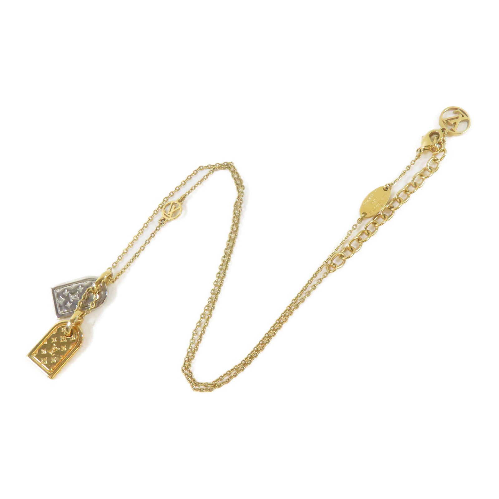 LOUIS VUITTON 金屬Nanogram Necklace項鍊#42cm