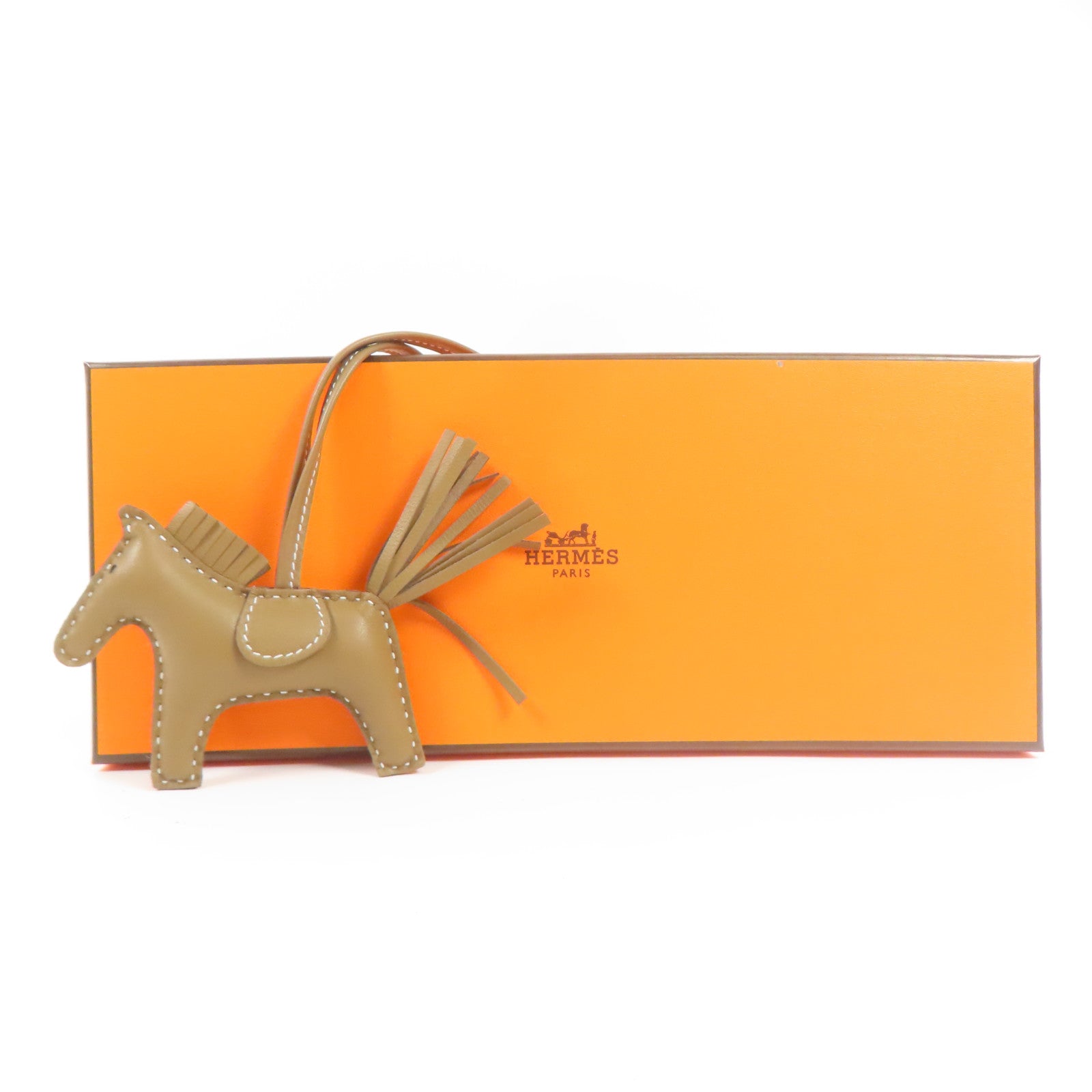 HERMES Milo皮革Rodeo掛飾Etoupe