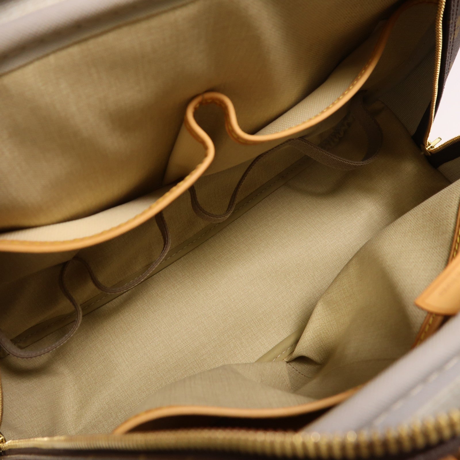 LOUIS VUITTON Monogram Deauville金扣手挽袋棕色
