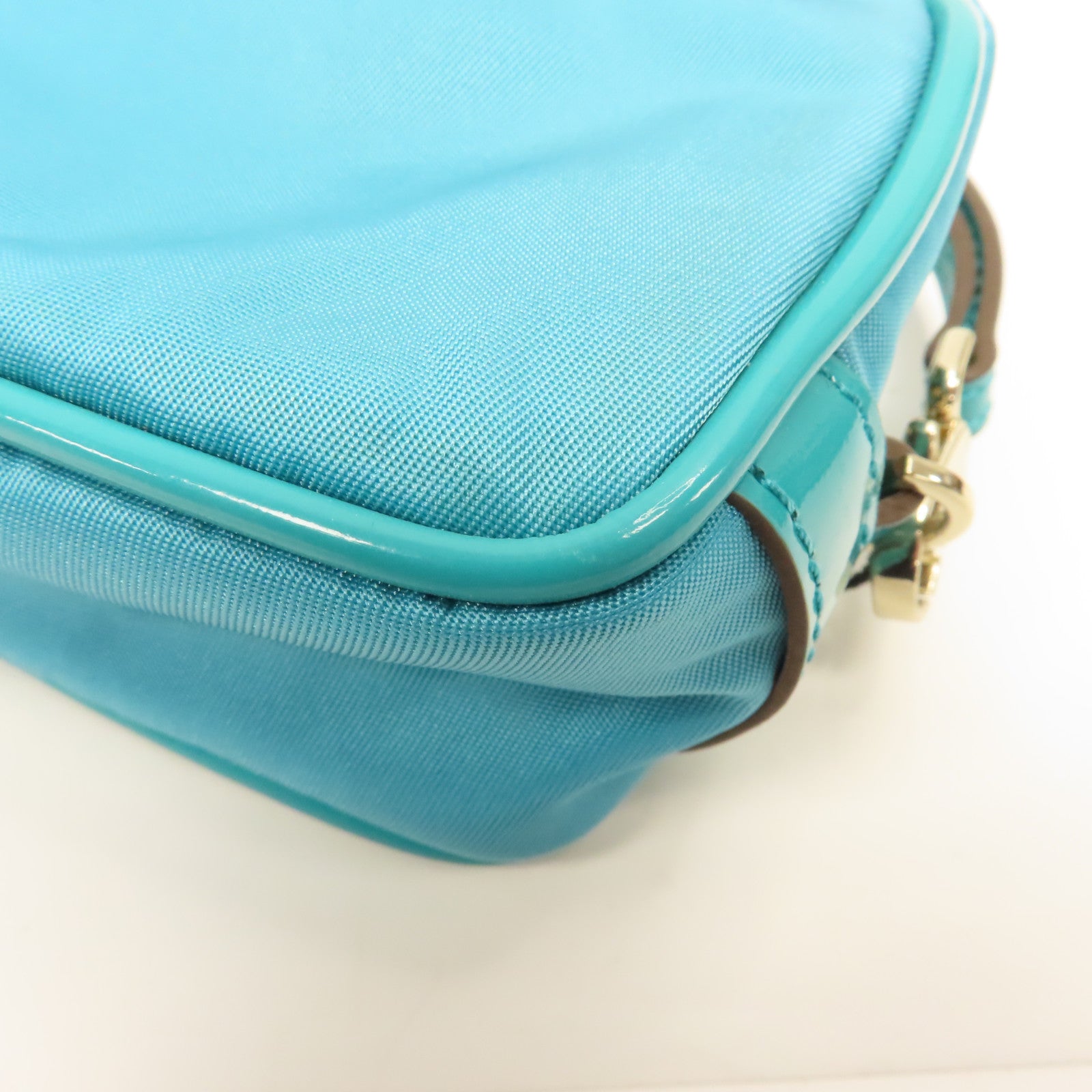 ANYA HINDMARCH 尼龍Clutch Bag金扣手拿包藍色