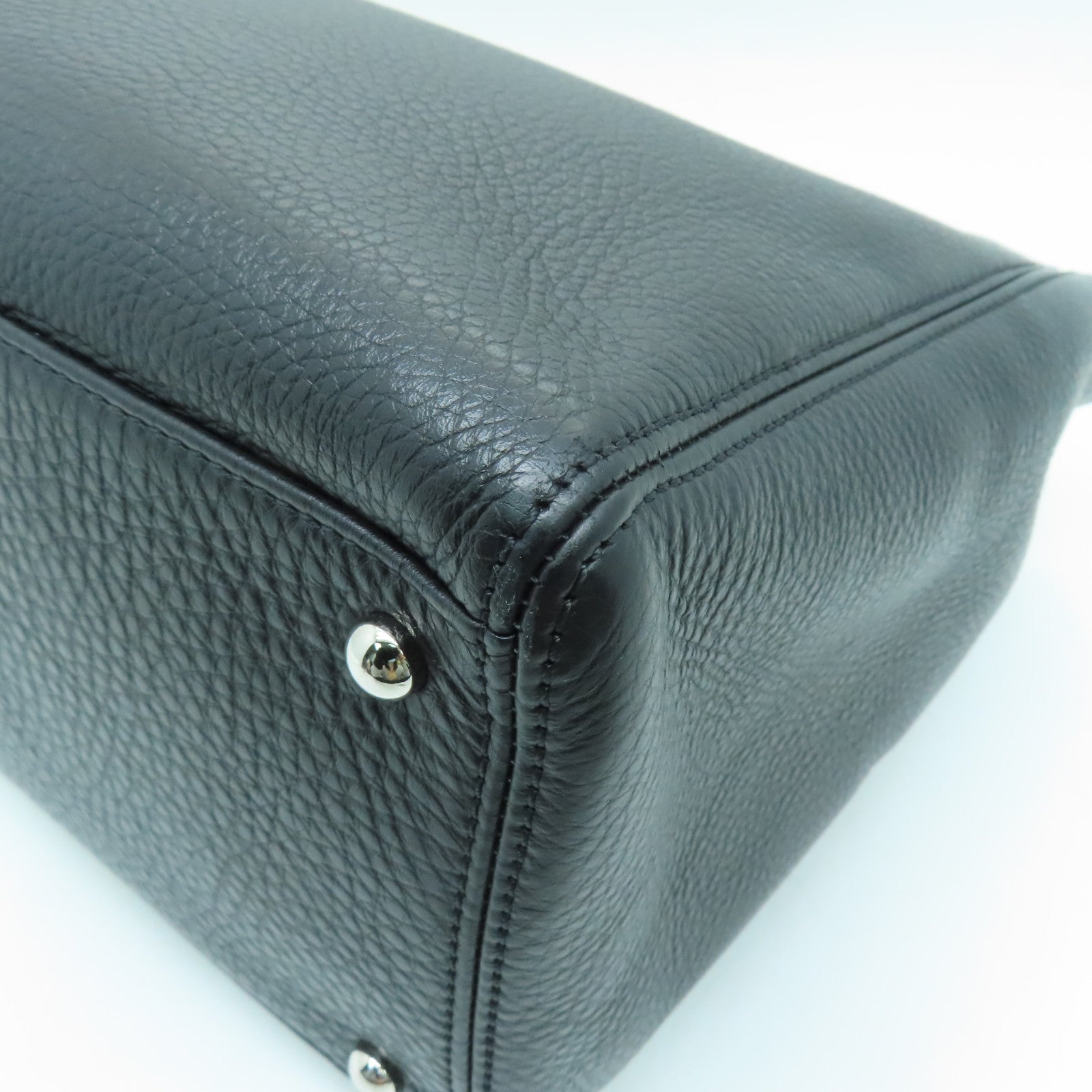 CHANEL 【激減優惠】牛皮皮革2 Way Shoulder Bag銀扣手挽肩背兩用袋黑色