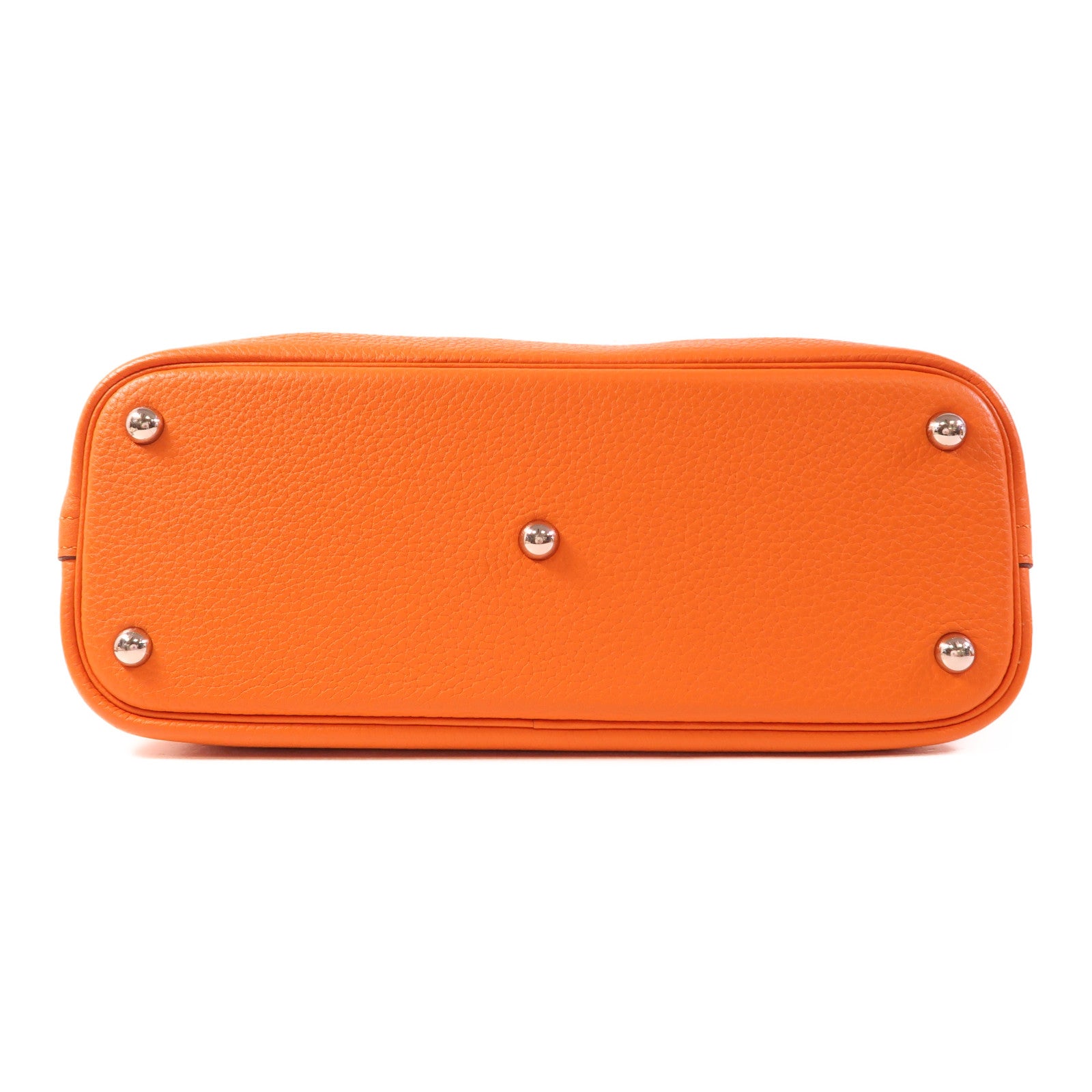 HERMES Clemence皮革Bolide 31銀扣手挽肩背兩用袋Orange