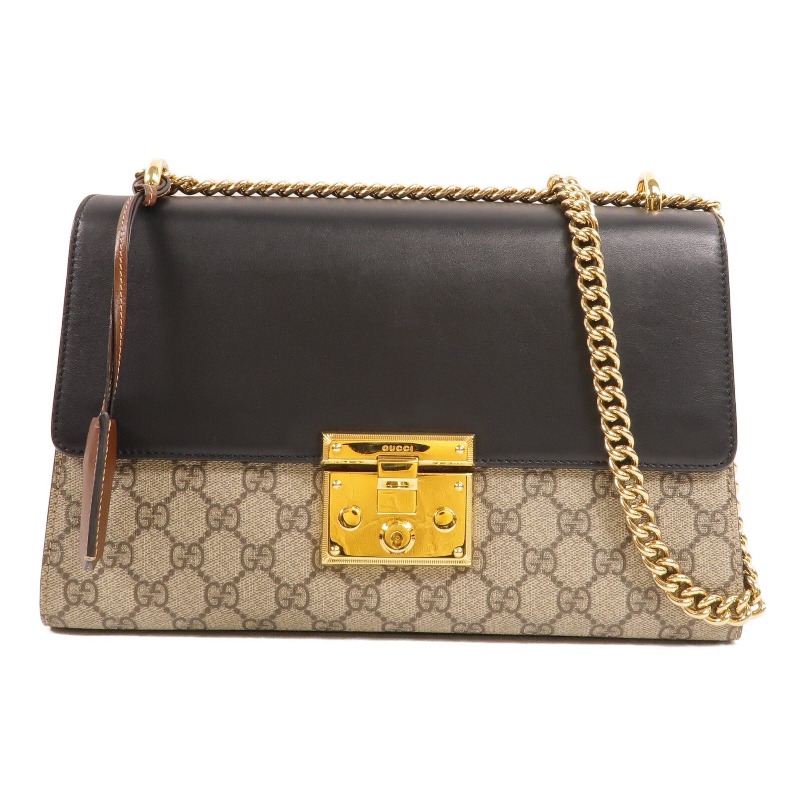 GUCCI 塗層帆布Padlock GG Medium肩背袋