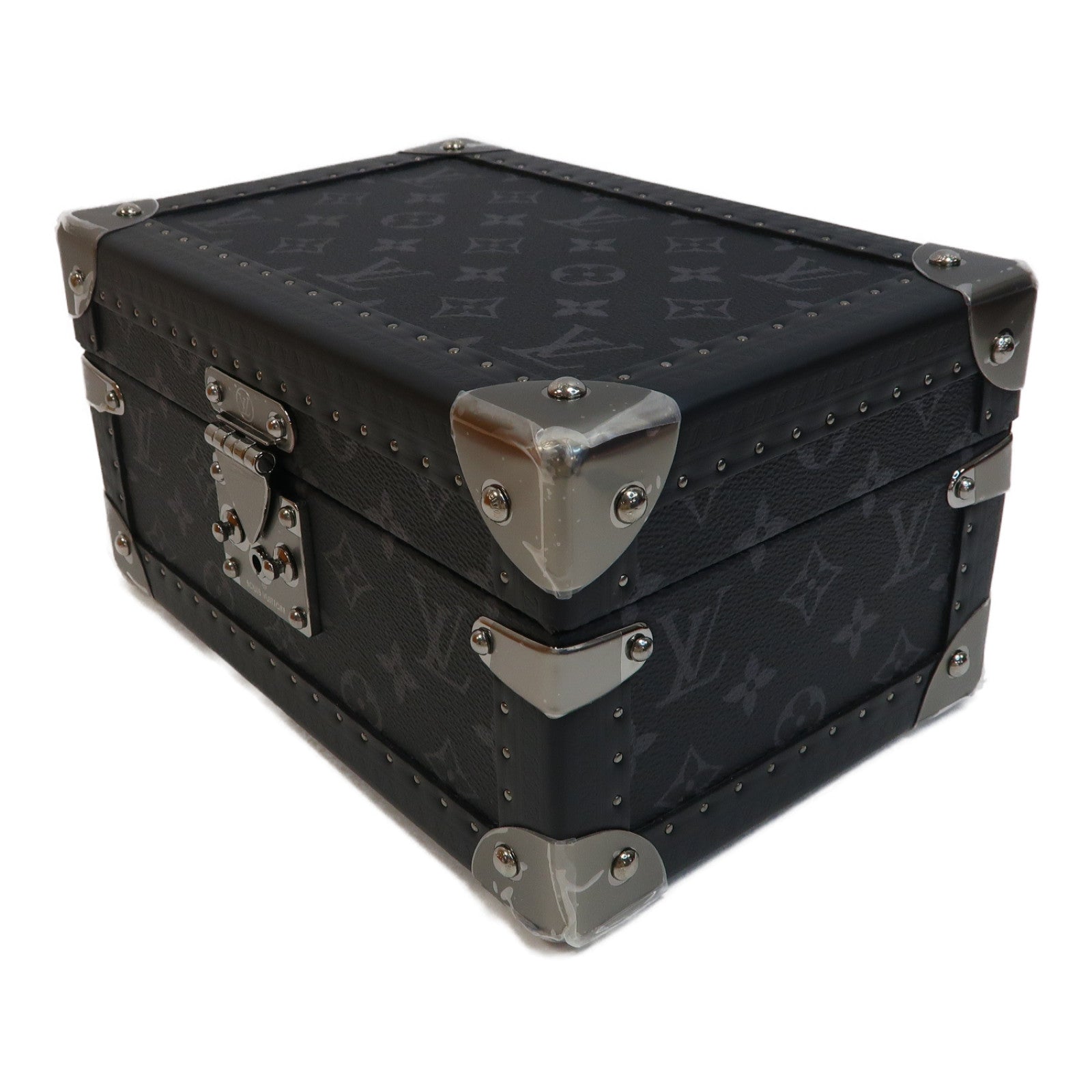 LOUIS VUITTON Monogram Coffret Tresor 24銀扣行李箱黑色
