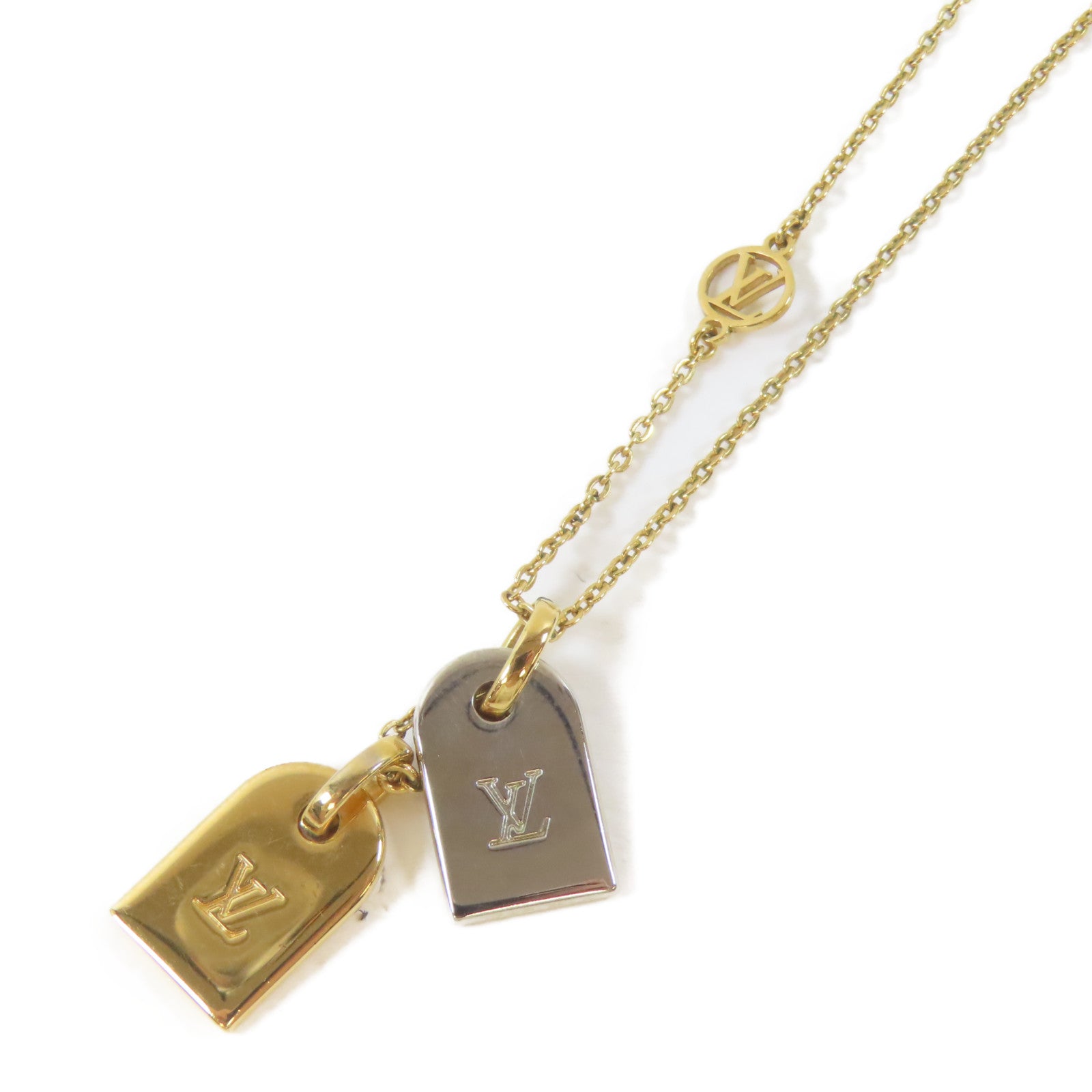 LOUIS VUITTON 金屬Nanogram Necklace項鍊#42cm