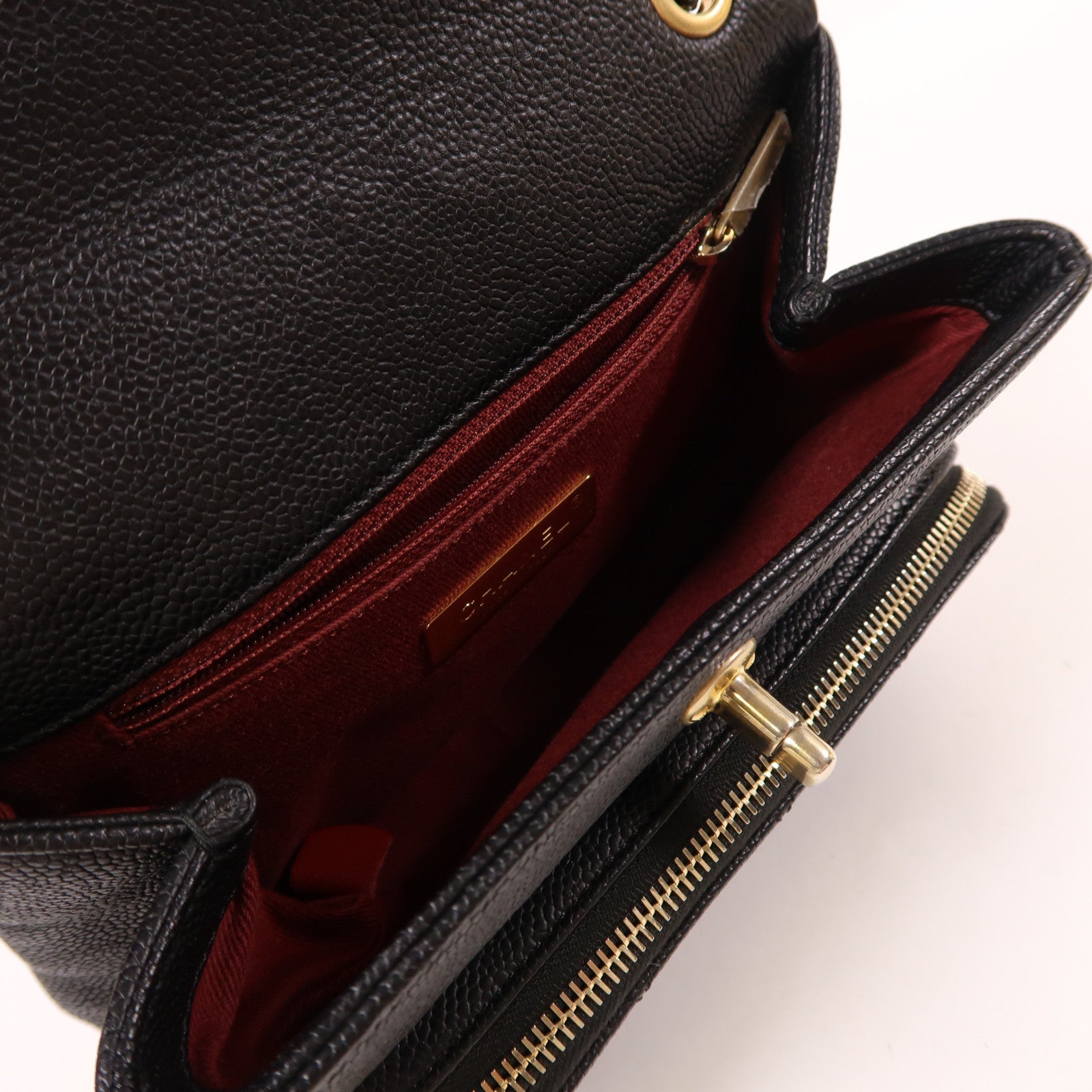 CHANEL 牛皮皮革Chain Shoulder金扣鏈帶肩背袋