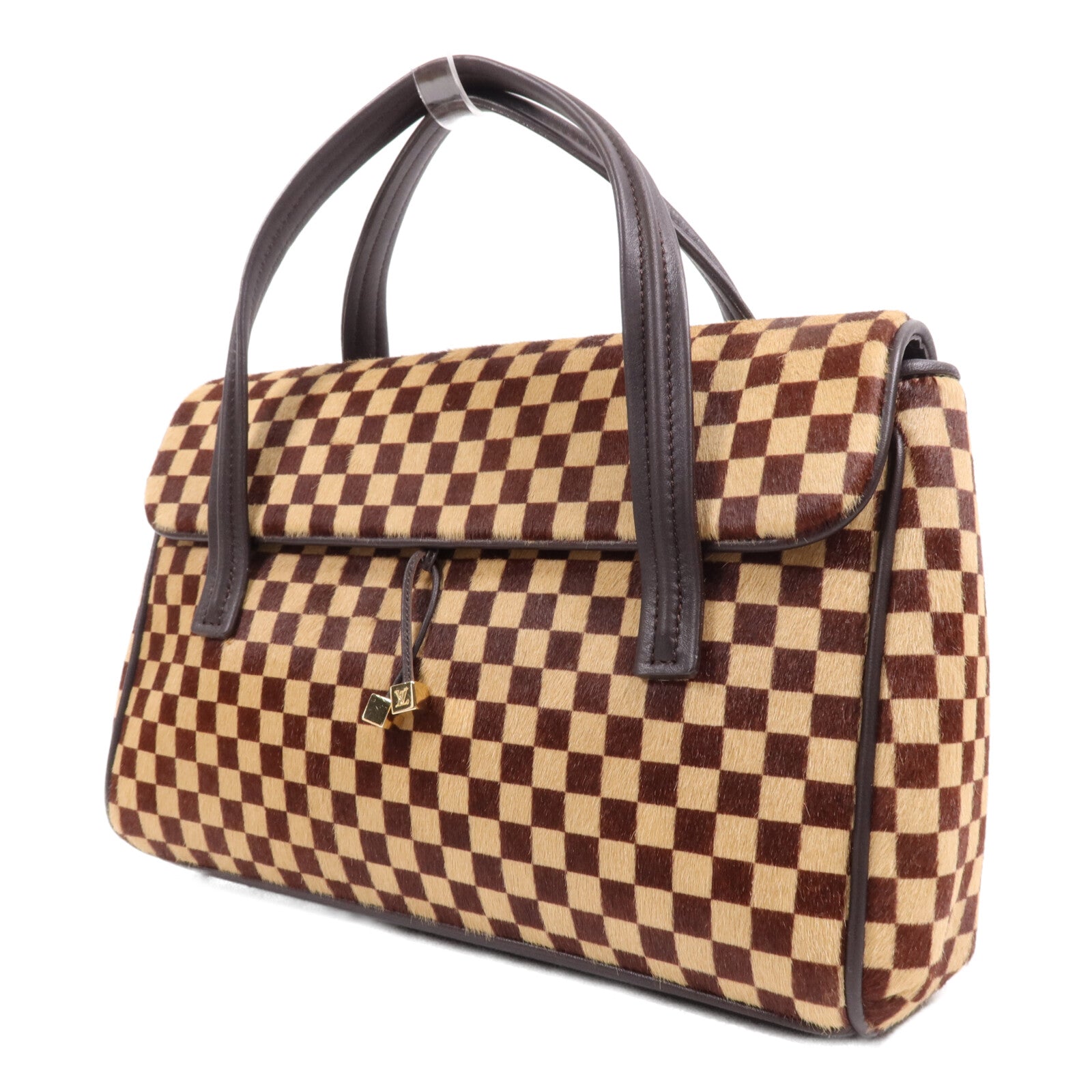 LOUIS VUITTON Damier Sauvage Lionne金扣手挽袋