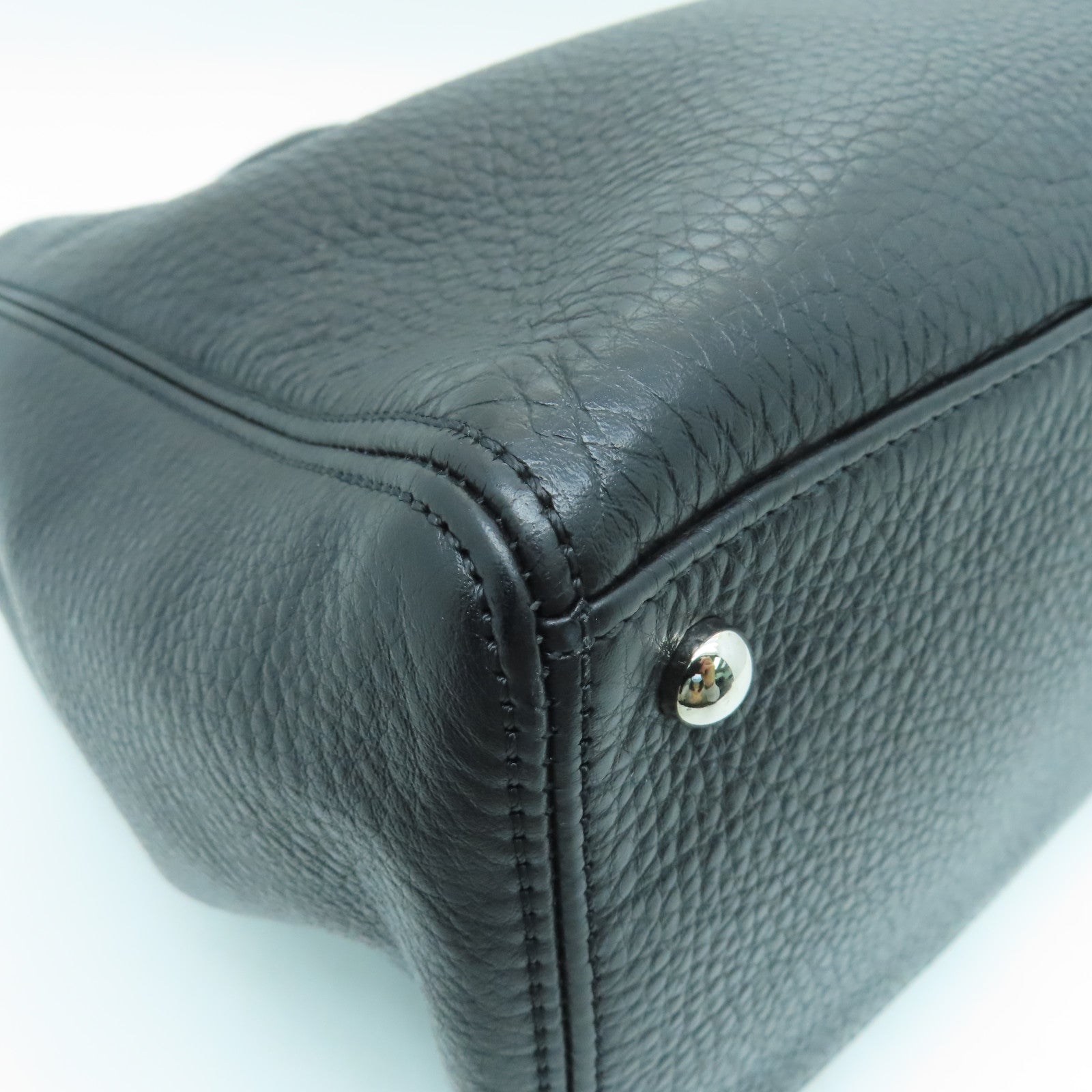 CHANEL 【激減優惠】牛皮皮革2 Way Shoulder Bag銀扣手挽肩背兩用袋黑色
