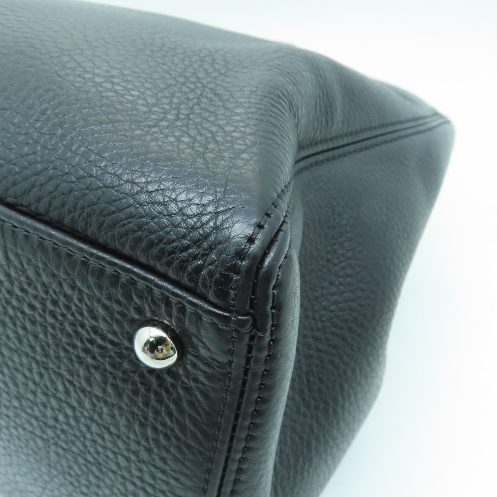 CHANEL 【激減優惠】牛皮皮革2 Way Shoulder Bag銀扣手挽肩背兩用袋黑色