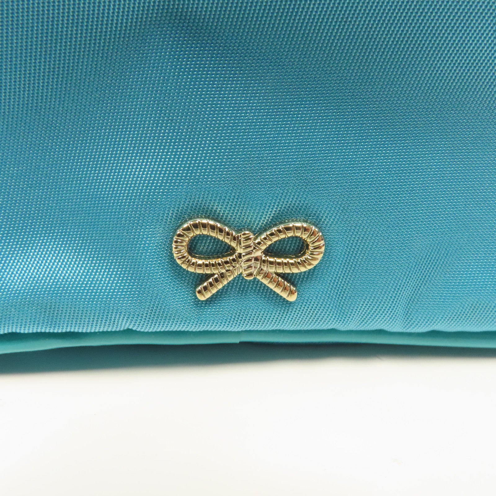 ANYA HINDMARCH 尼龍Clutch Bag金扣手拿包藍色