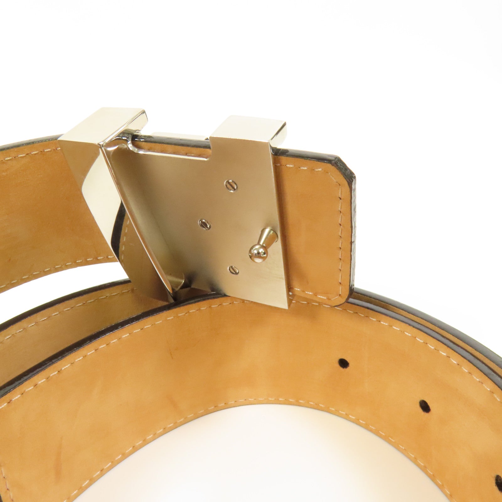 LOUIS VUITTON Epi Belt銀扣皮帶