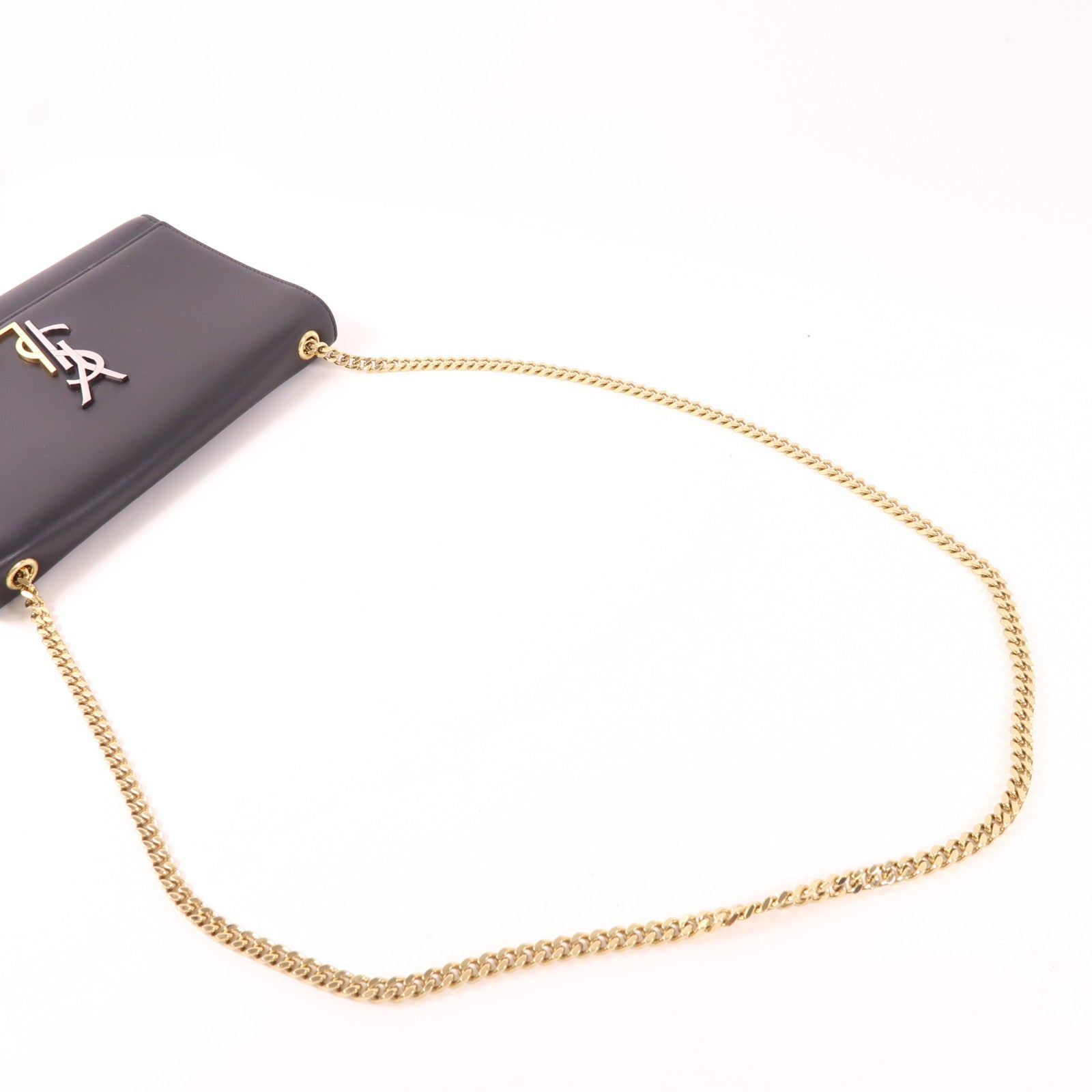 SAINT LAURENT 牛皮皮革Shoulder Bag金扣鏈帶肩背袋