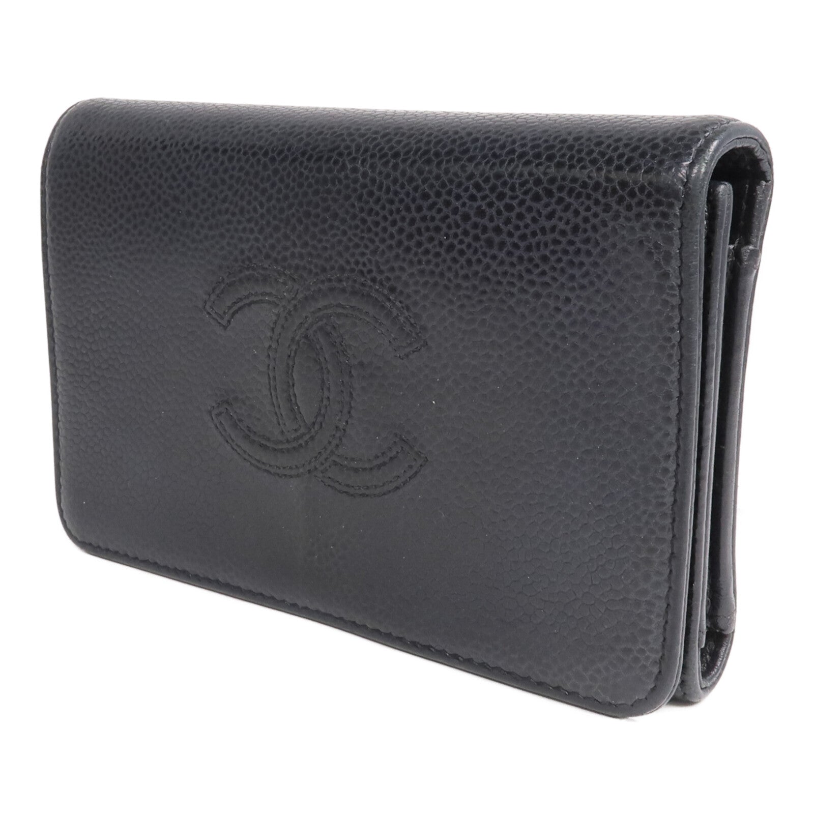 CHANEL 牛皮皮革Wallet金扣錢包
