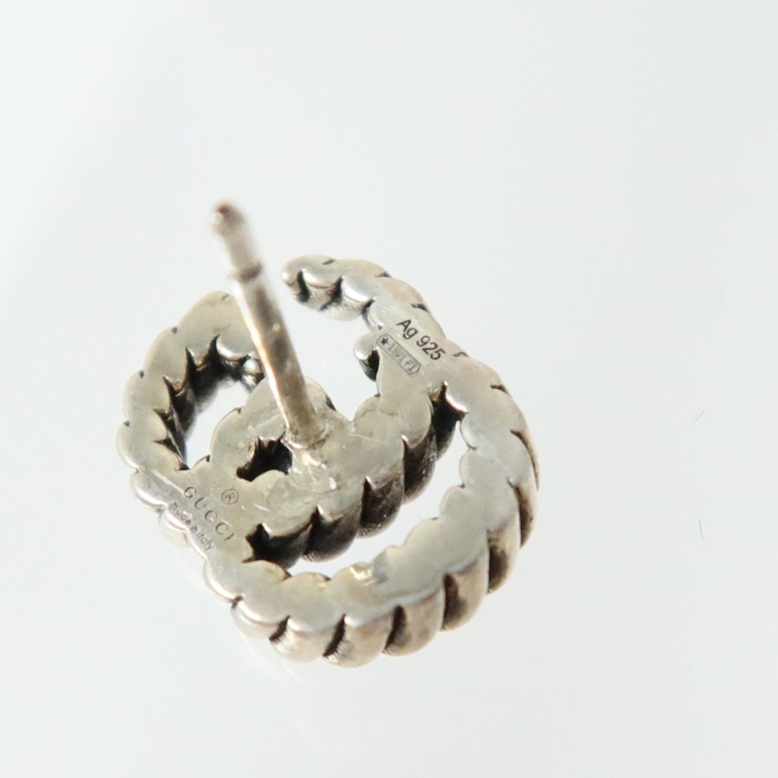 GUCCI 925純銀GG Marmont Stud Earrings耳環
