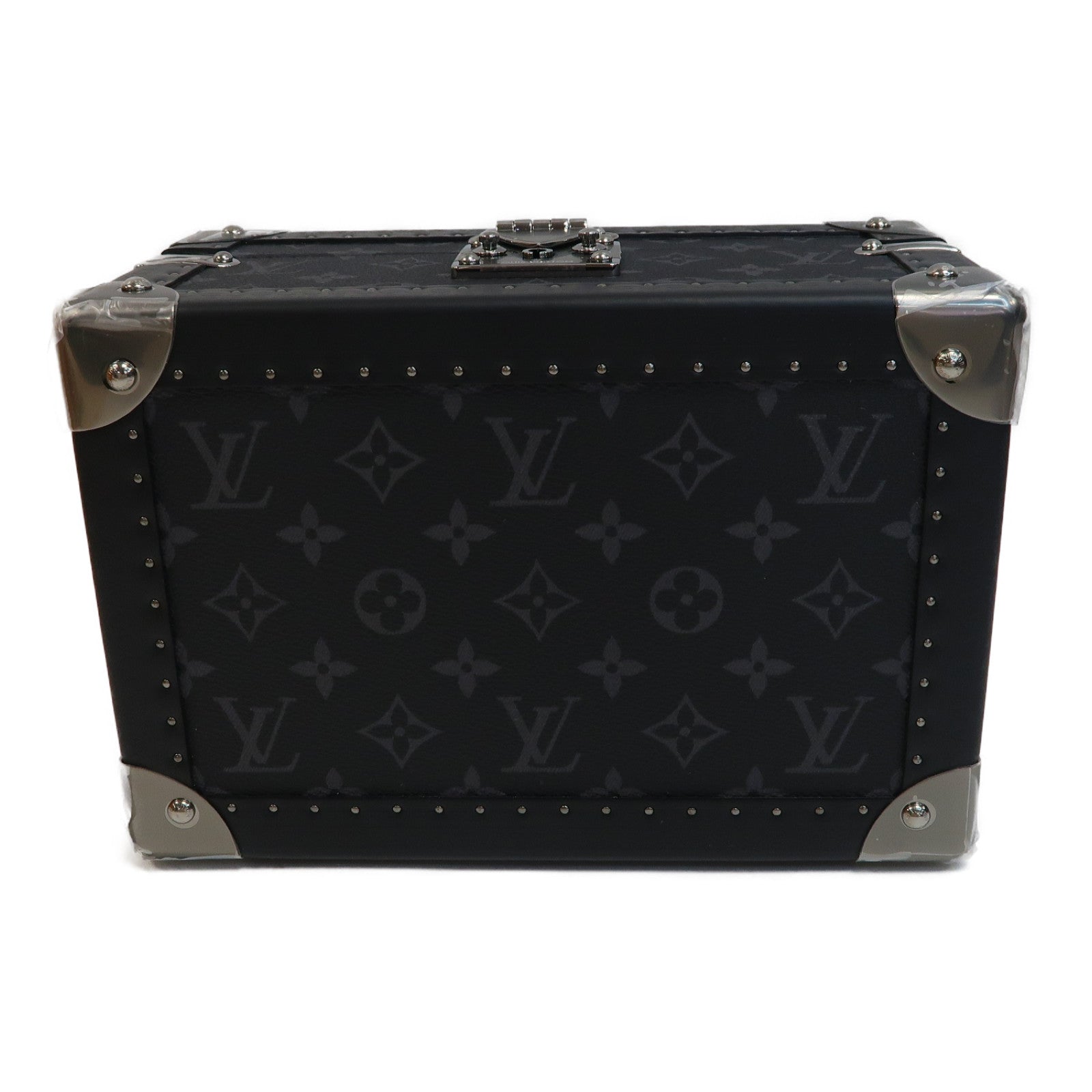 LOUIS VUITTON Monogram Coffret Tresor 24銀扣行李箱黑色