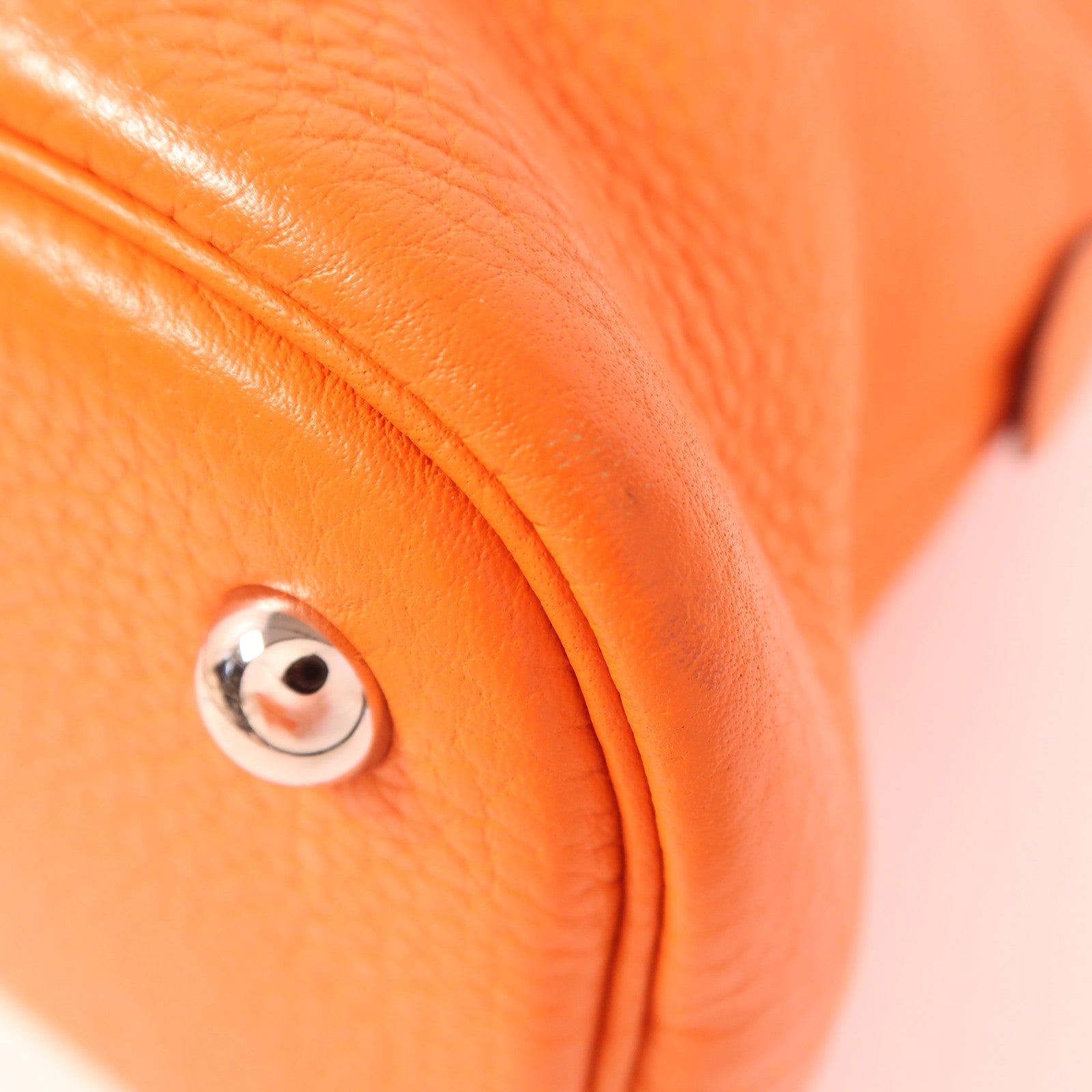 HERMES Clemence皮革Bolide 31銀扣手挽肩背兩用袋Orange