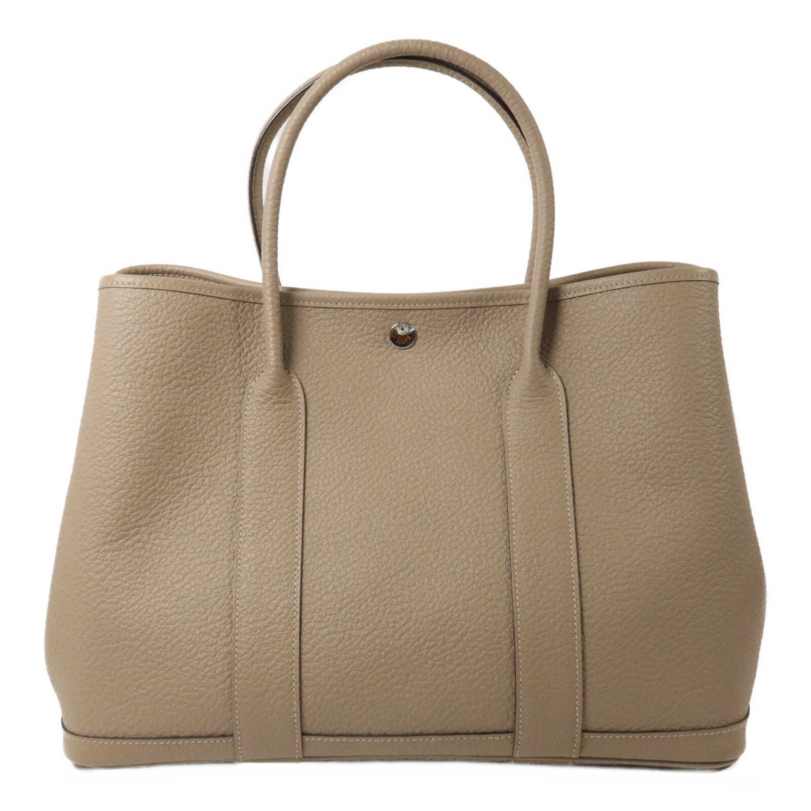 HERMES Country皮革Garden Party PM手挽袋Gris Tourterelle