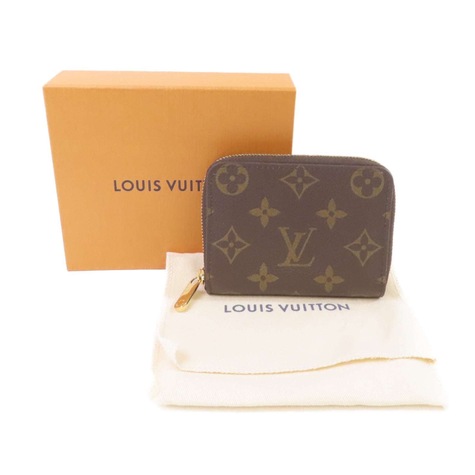 LOUIS VUITTON Monogram Zippy Coin Purse金扣拉鏈零錢包啡色