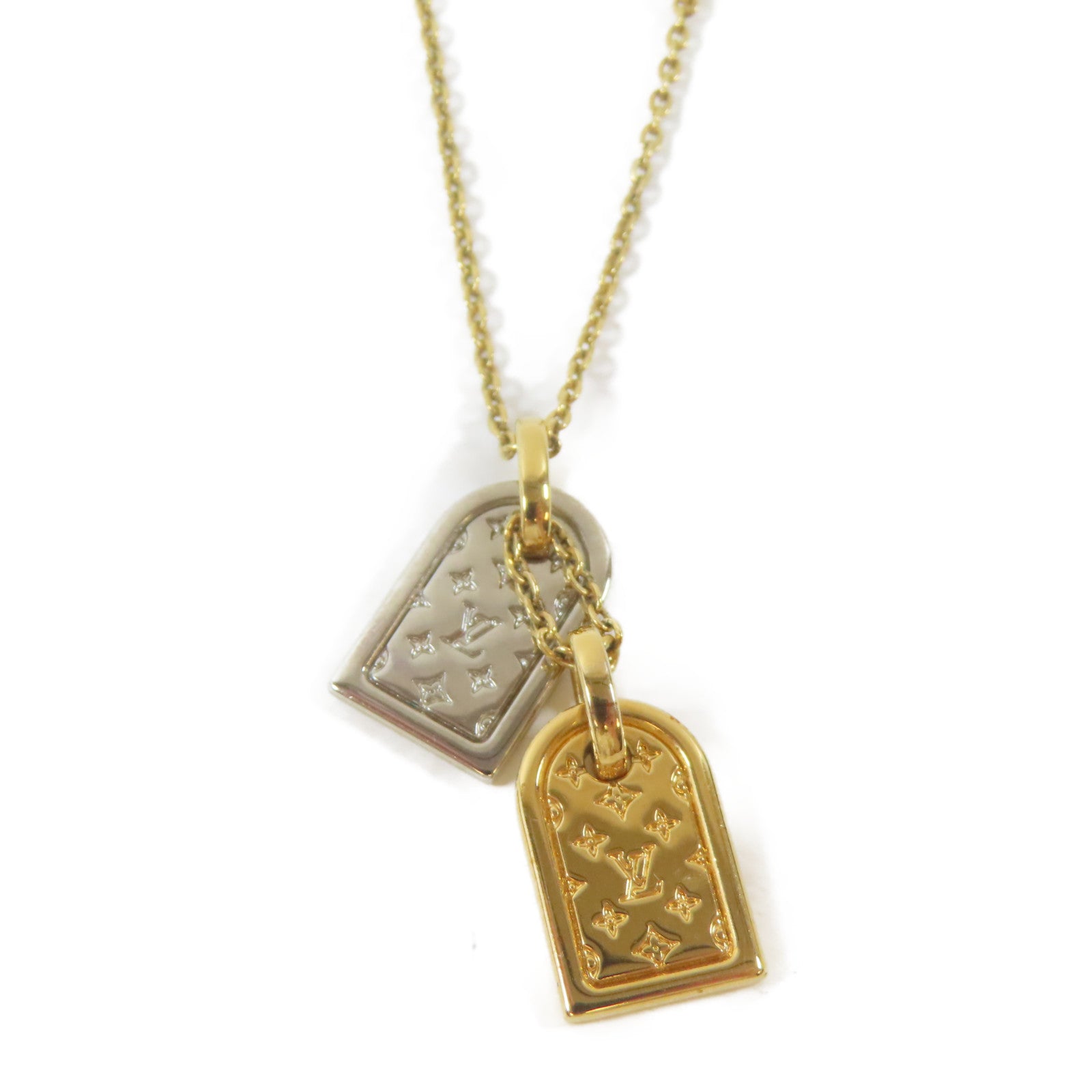 LOUIS VUITTON 金屬Nanogram Necklace項鍊#42cm