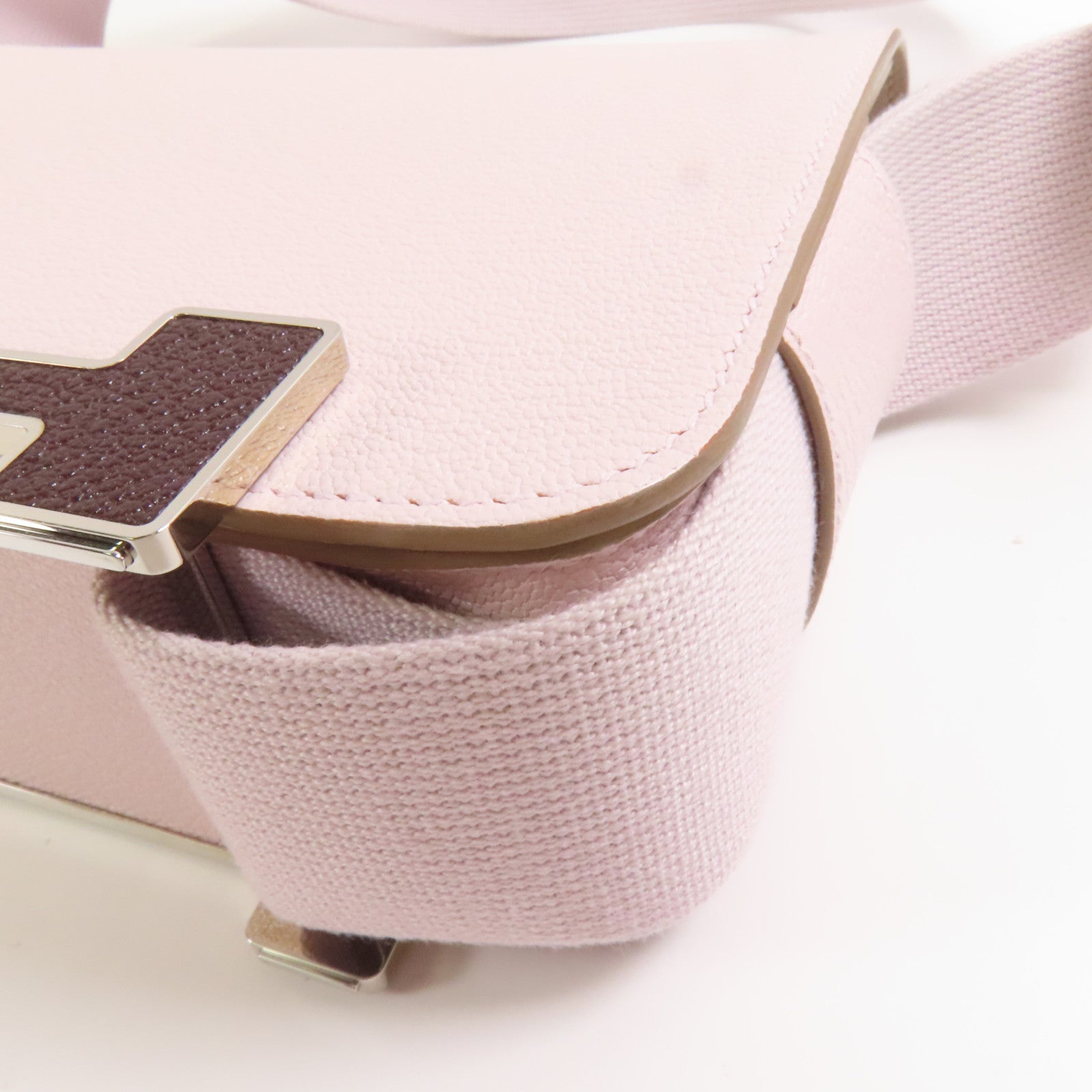 HERMES 【激減優惠】Chevre皮革Geta銀扣肩背袋Mauve Sylvestre