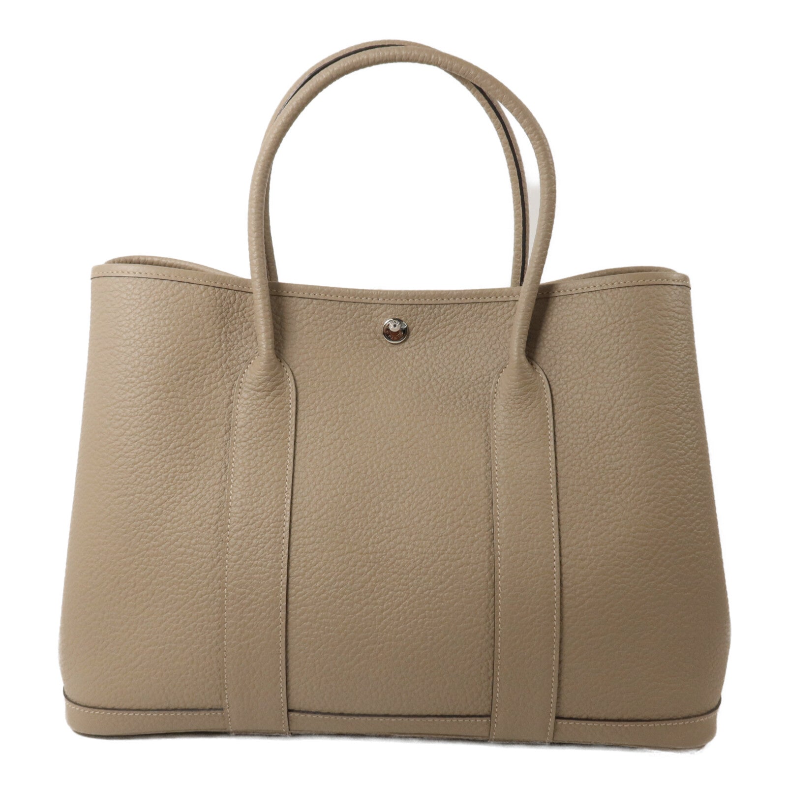 HERMES Country皮革Garden Party PM手挽袋Gris Tourterelle