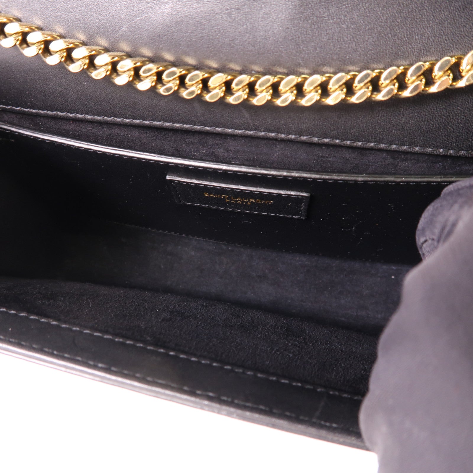 SAINT LAURENT 牛皮皮革Shoulder Bag金扣鏈帶肩背袋