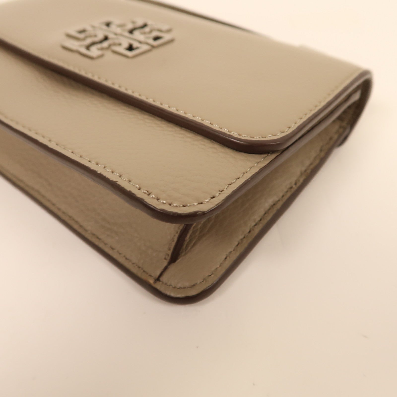 Tory Burch 牛皮皮革Shoulder Bag銀扣手挽肩背兩用袋灰色
