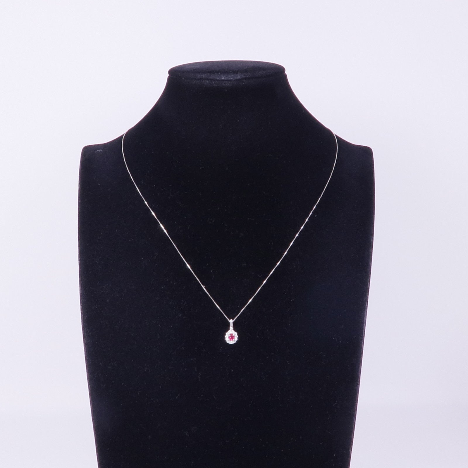 JEWELRY 【激減優惠】18K白金Ruby Diamond Necklace紅寶石/鑽石項鍊