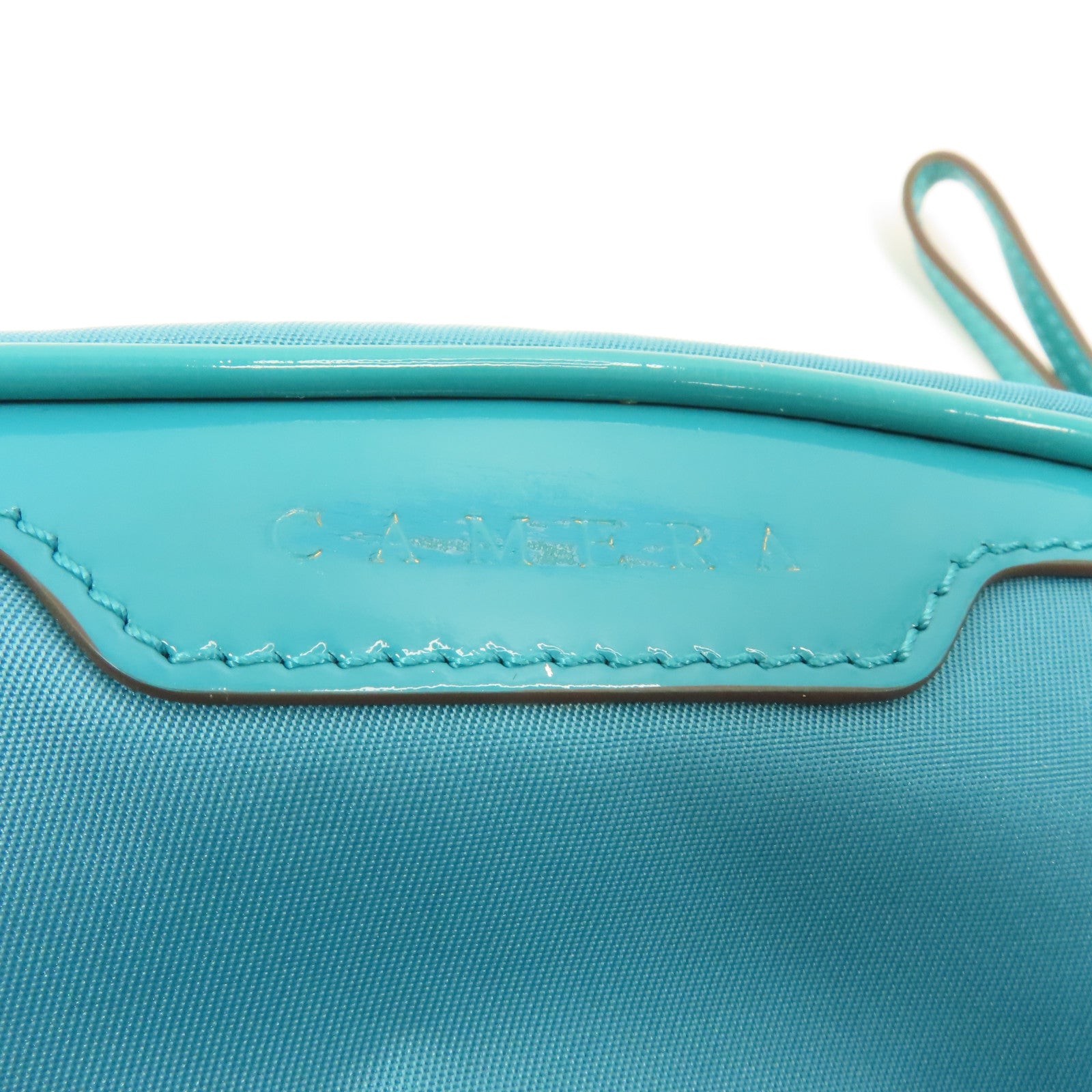ANYA HINDMARCH 尼龍Clutch Bag金扣手拿包藍色