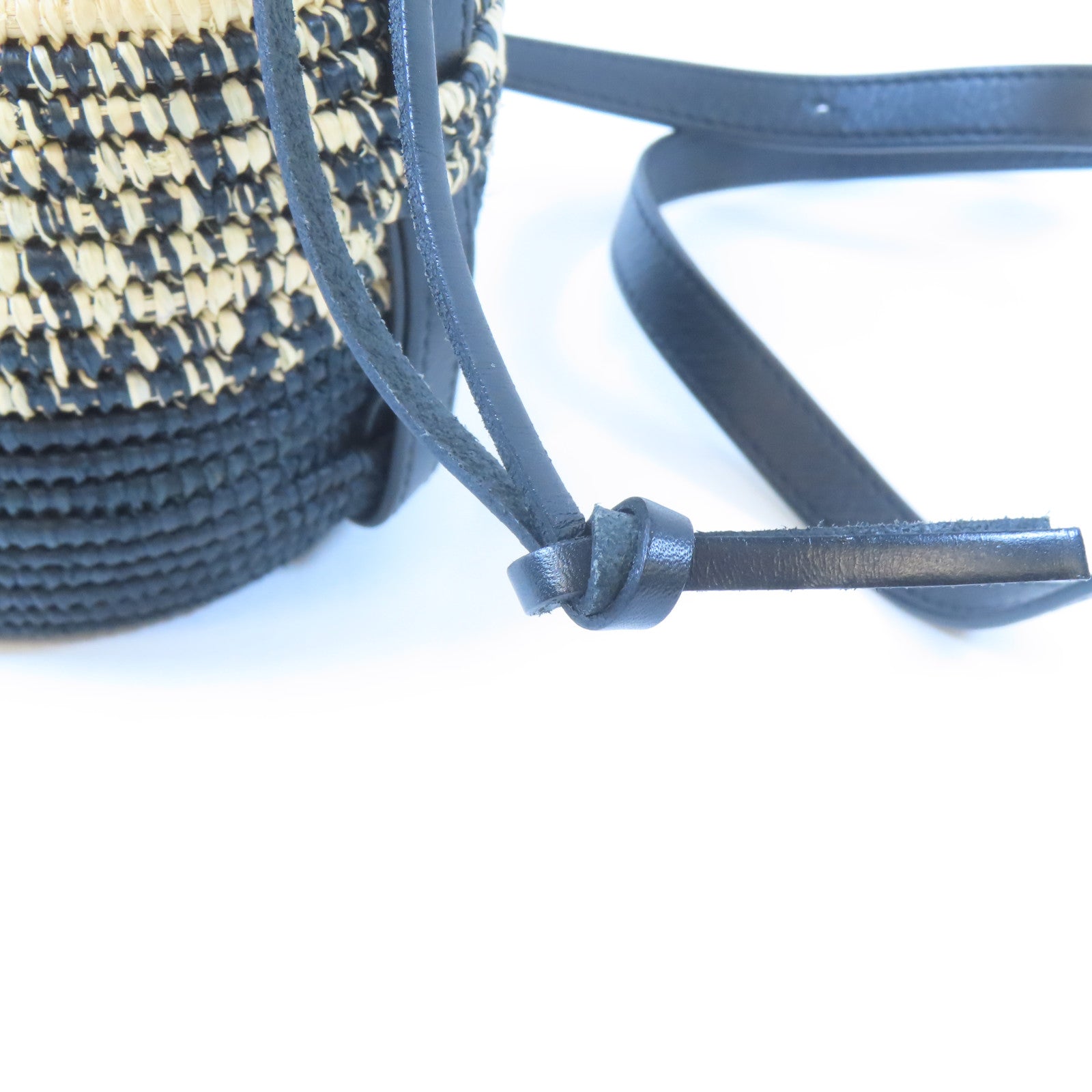 LOEWE 藤製Beehive Basket肩背袋黑色/棕色