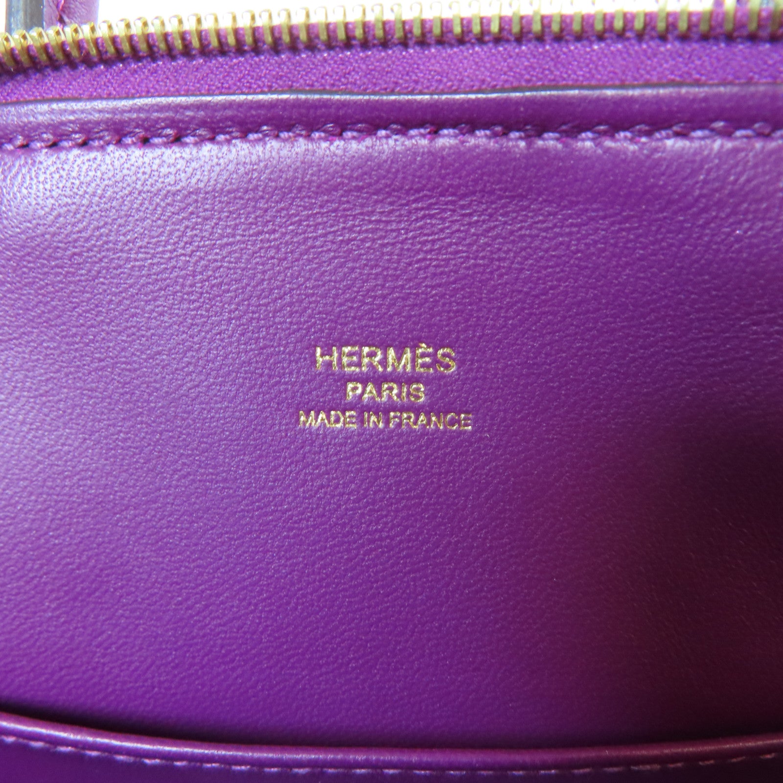 HERMES Evercolor皮革Bolide Mini金扣海葵手挽肩背兩用袋Anemone紫色