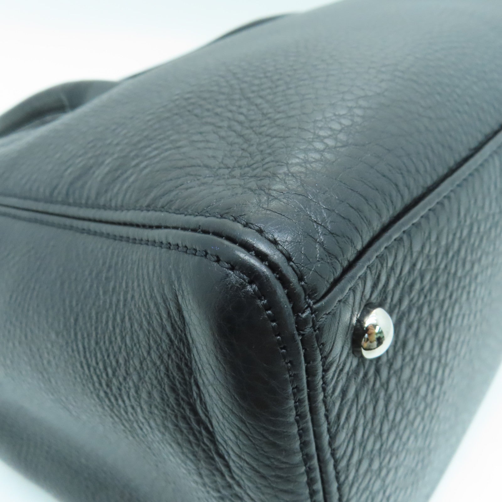 CHANEL 【激減優惠】牛皮皮革2 Way Shoulder Bag銀扣手挽肩背兩用袋黑色