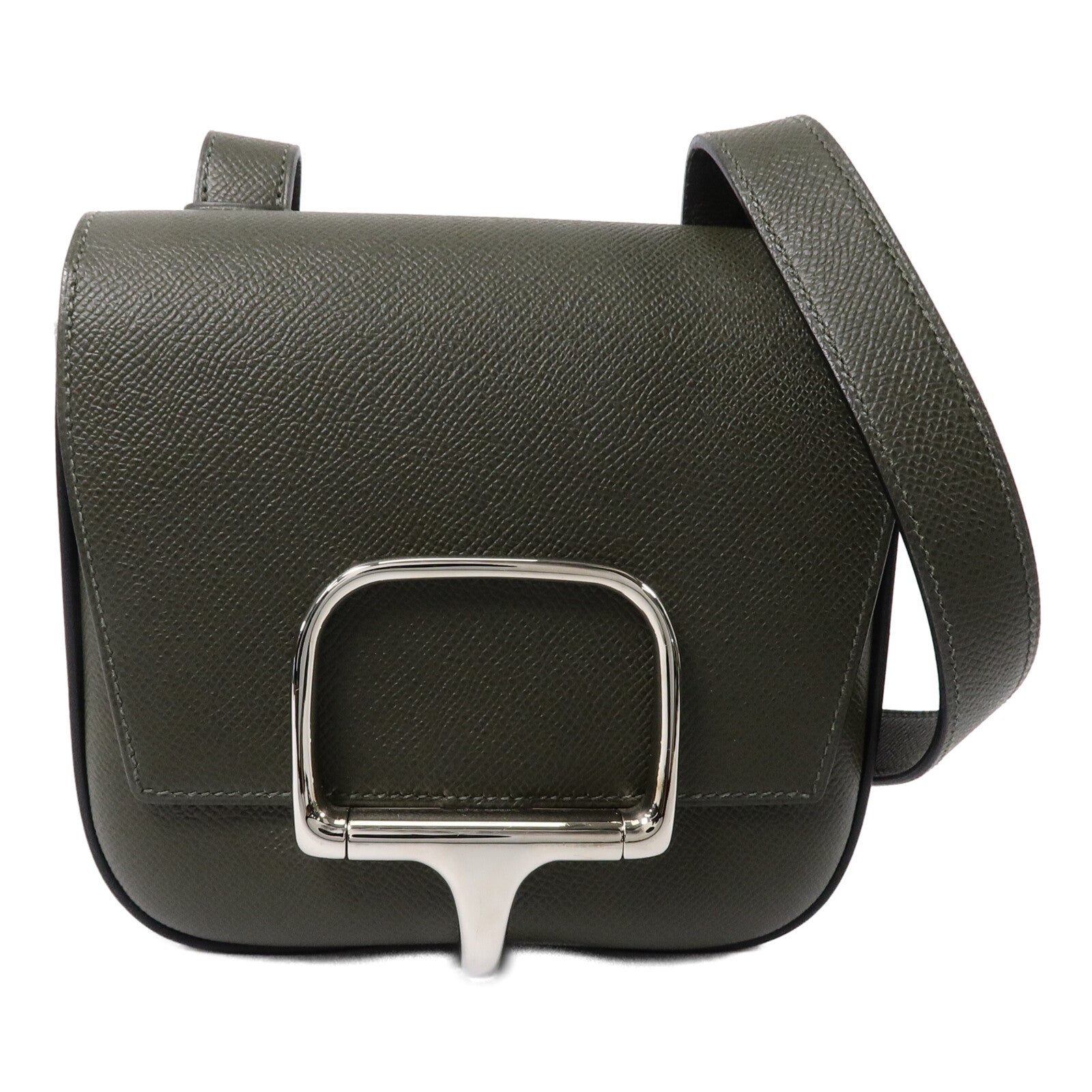 HERMES Epsom皮革Della Cavalleria Mini肩背袋Vert de Gris